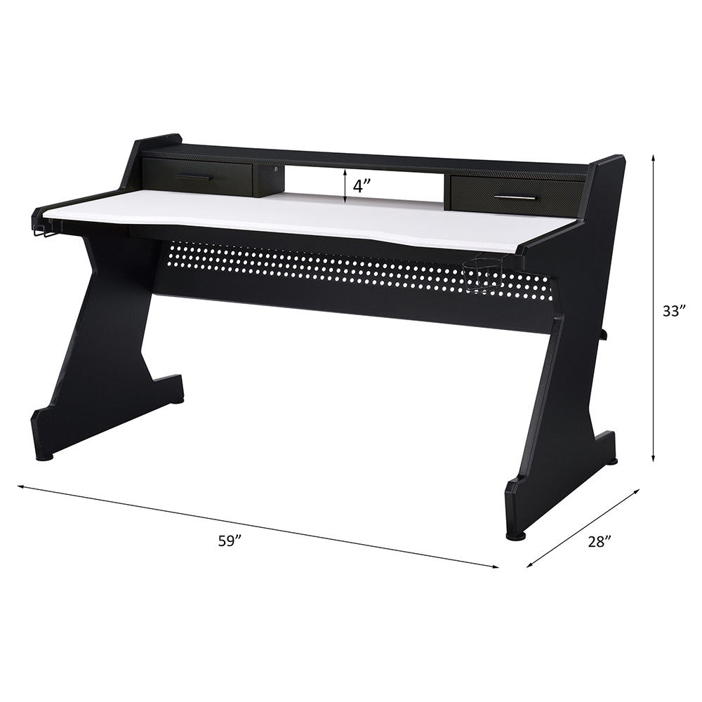 Bigga - Gaming Desk - Black & White, black, view 4
