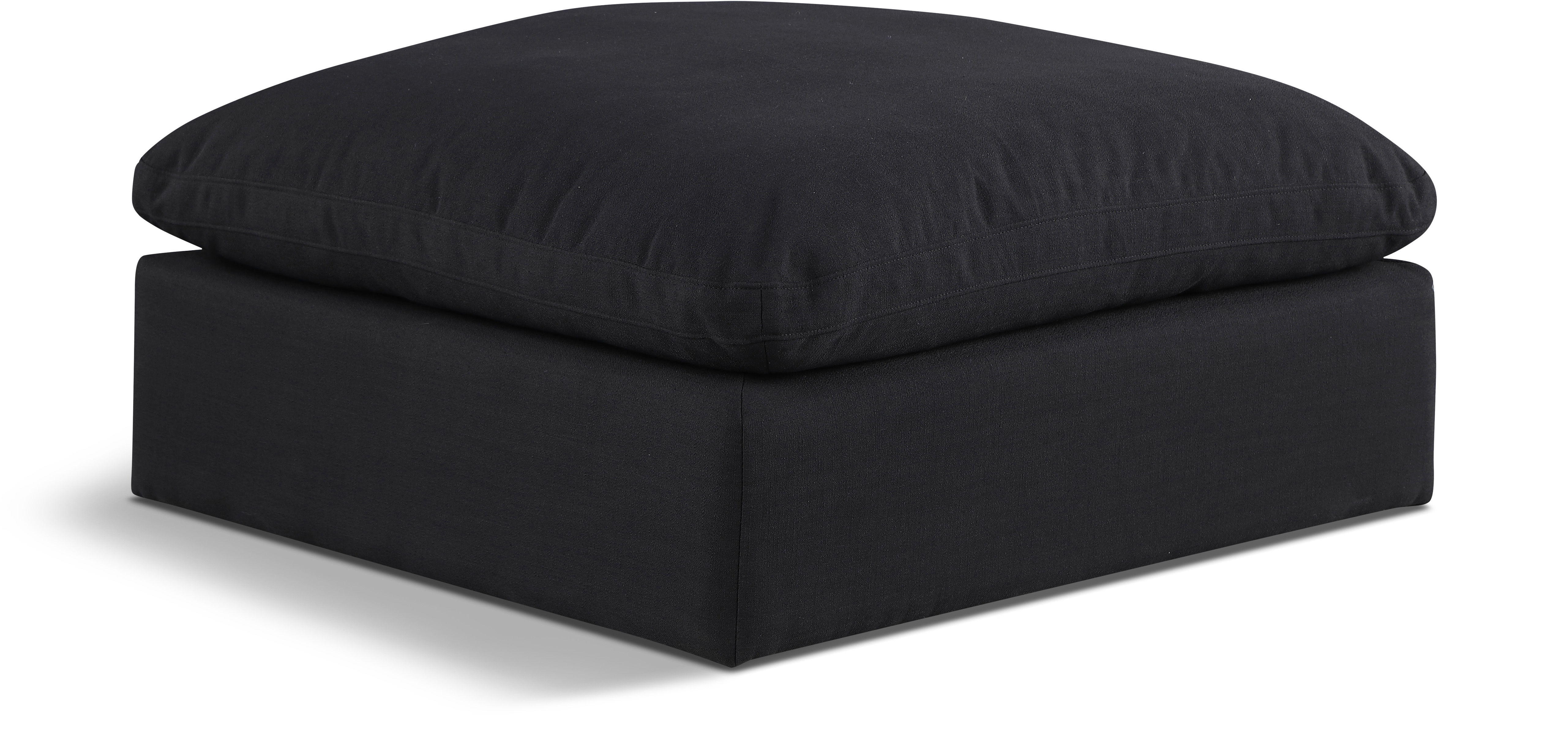 Comfy - Linen Ottoman - Black