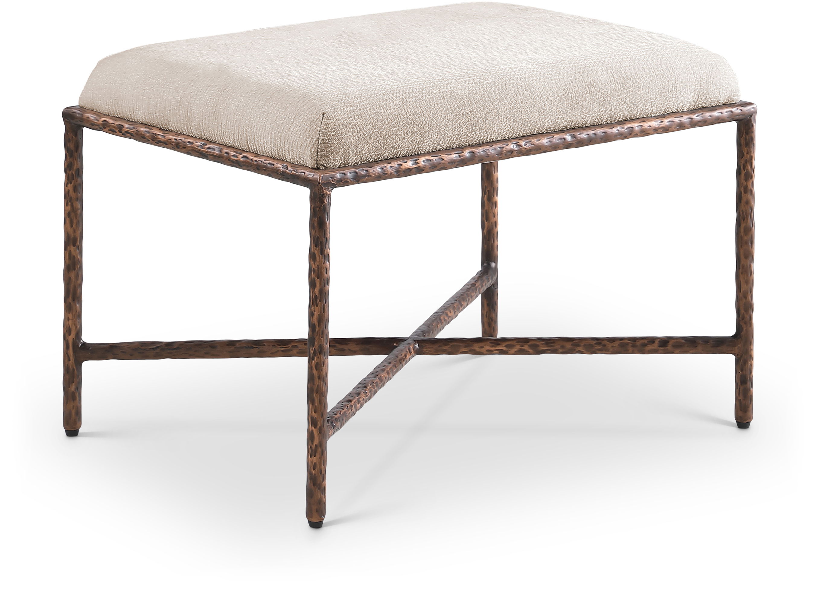 Valley - 25" Bench With Bronze Frame - Beige