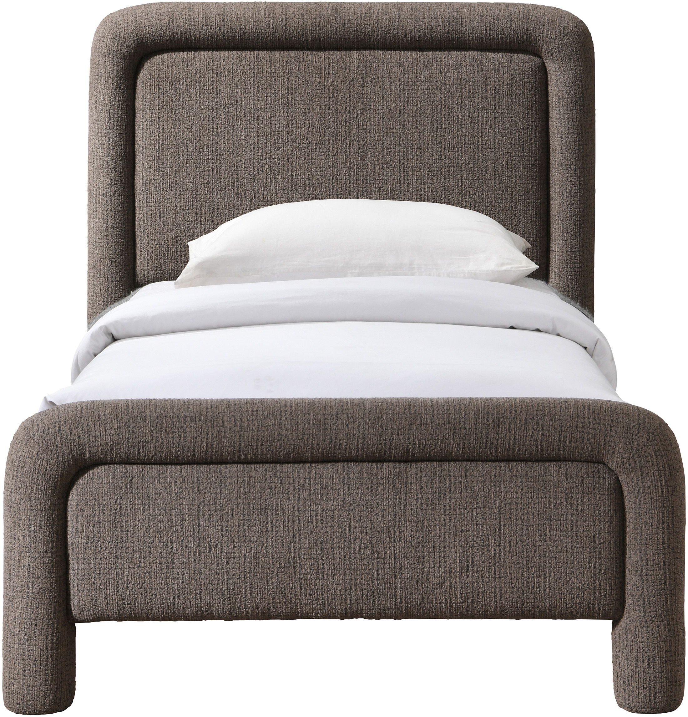 Baylor - Fabric With Interwoven Chenille Upholstered Twin Bed - Brown