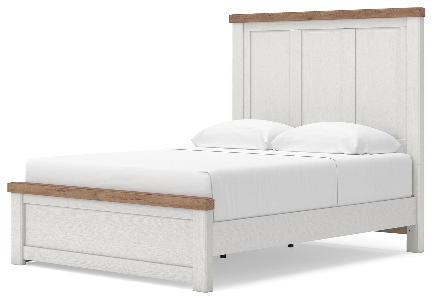 Ashley Furniture Savonport - Queen Panel Bed With Under Bed Storage Unit - White / Brown - Image 7