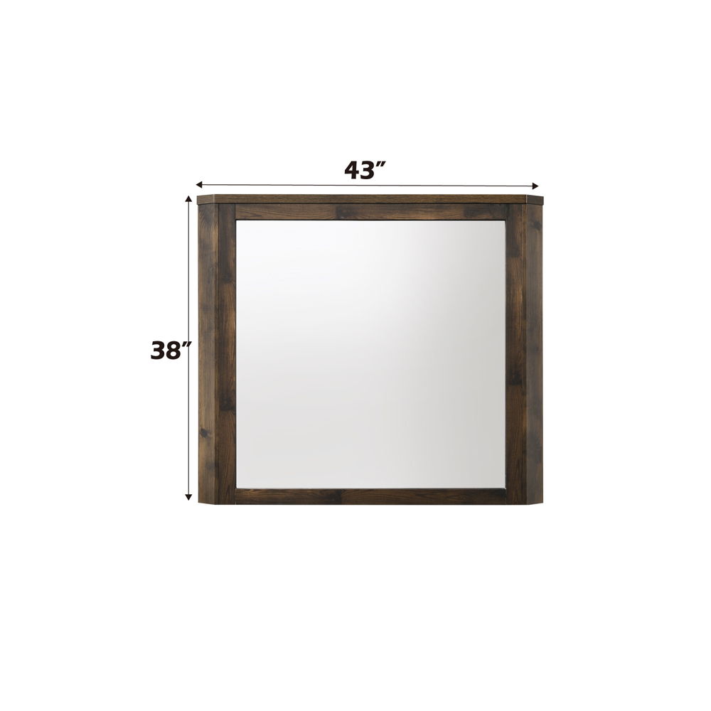 Elettra - Mirror - Rustic Walnut, dark brown, view 2