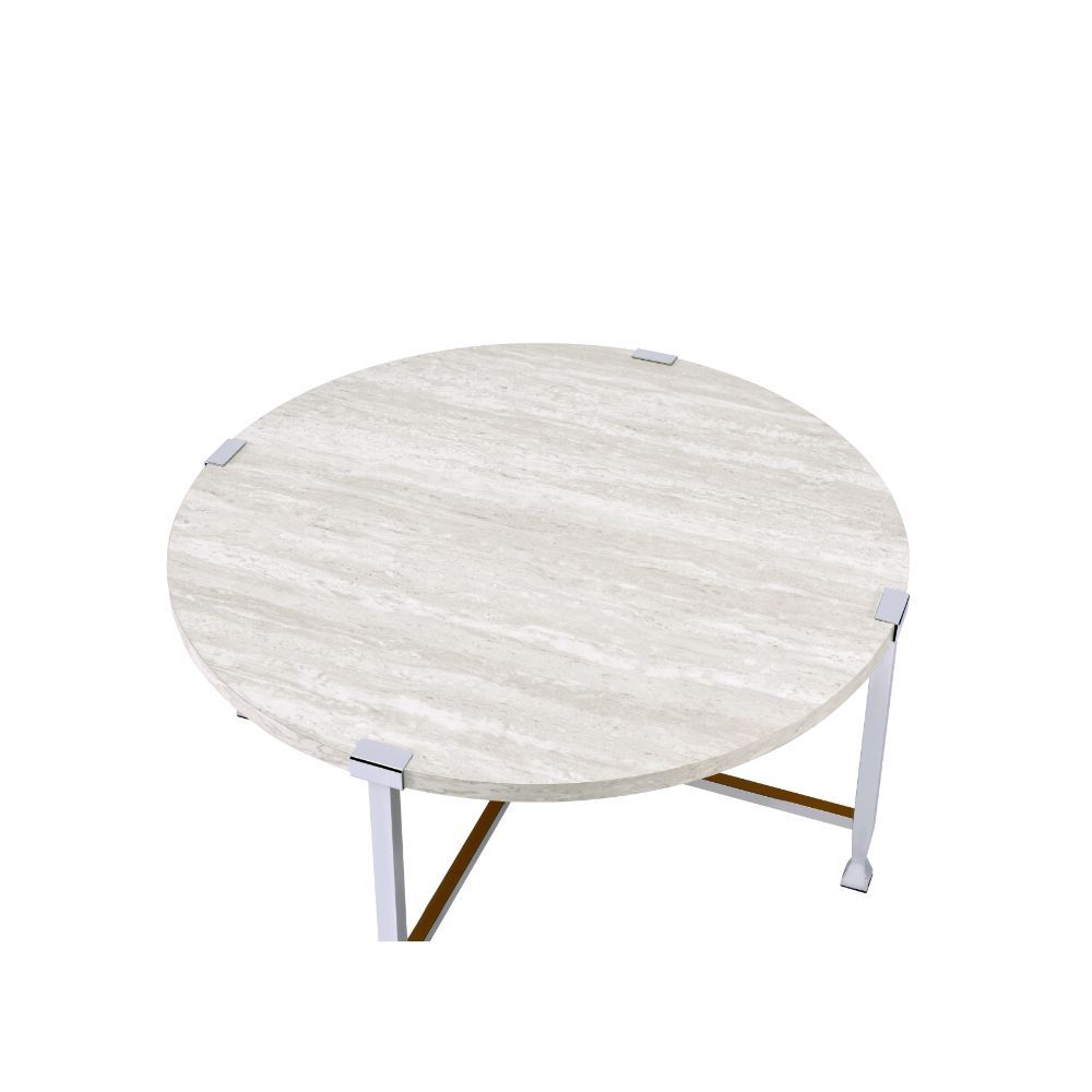 Brecon - Coffee Table - White Oak & Chrome, white, view 5