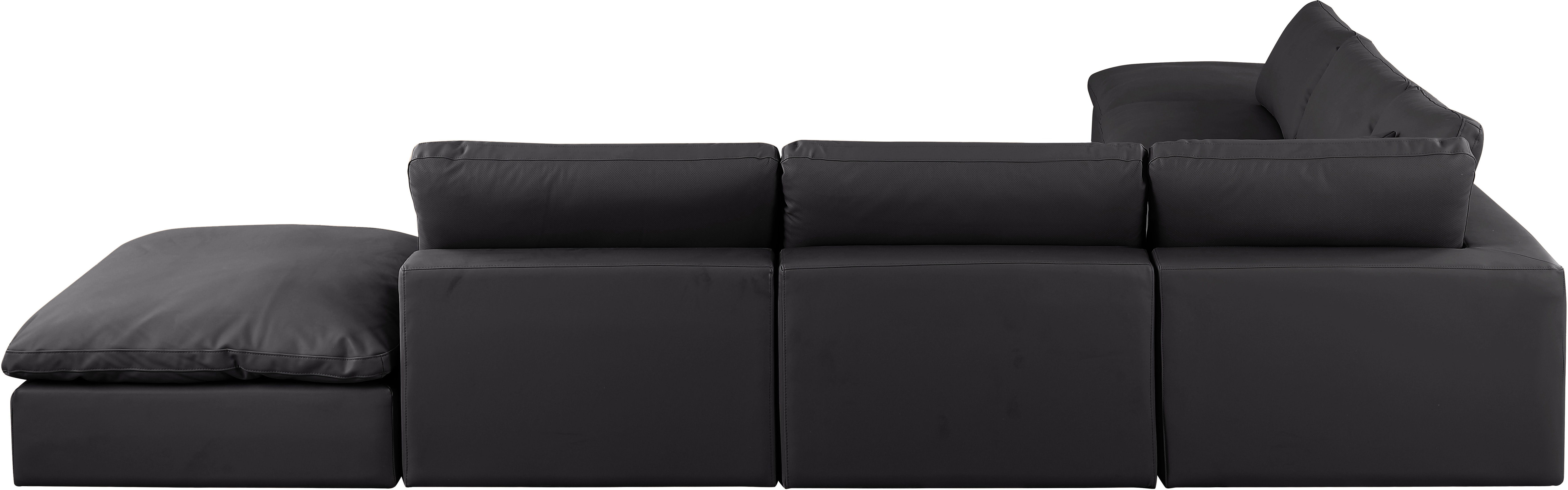 Comfy - 7 Piece Faux Leather Modular Corner Sectional - Charcoal