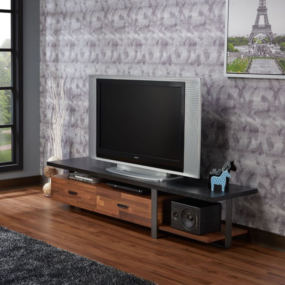 Elling - TV Stand - Walnut & Black, light brown, view 7