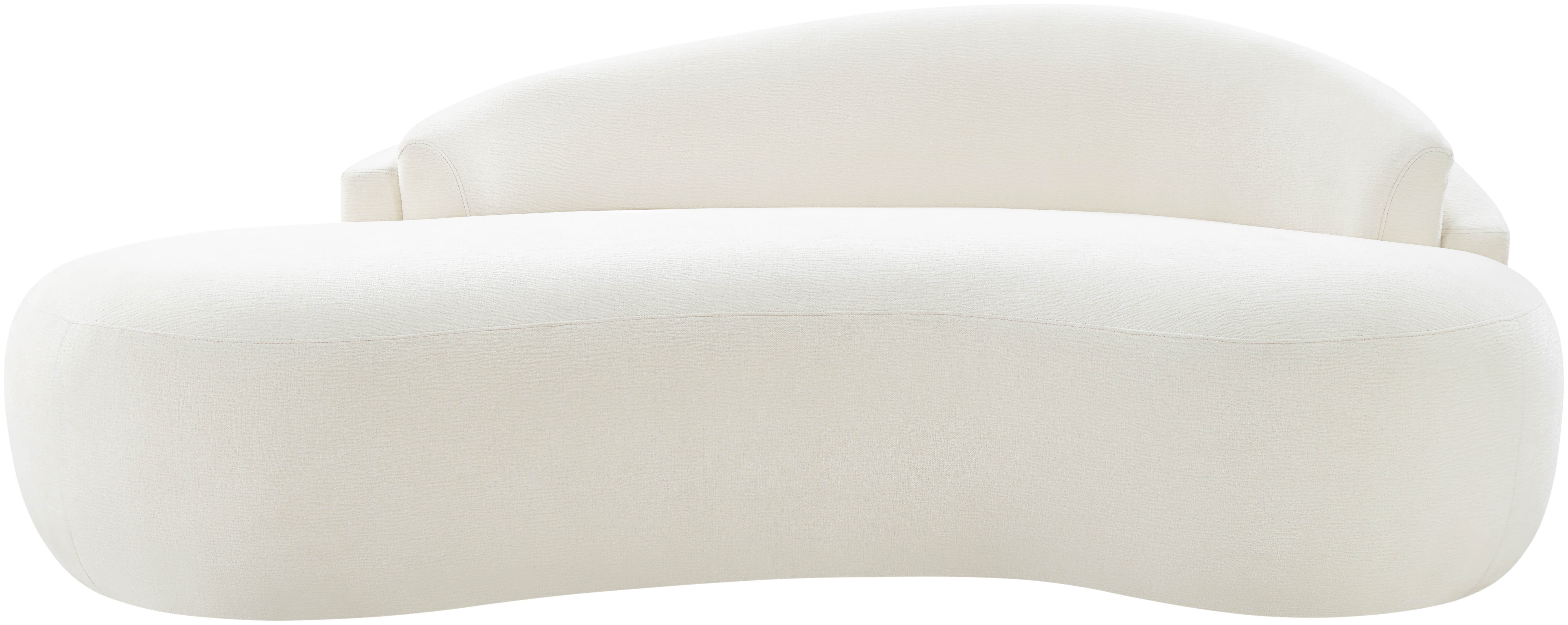 Caspian - Chenille Fabric 79" Upholstered Loveseat - Cream