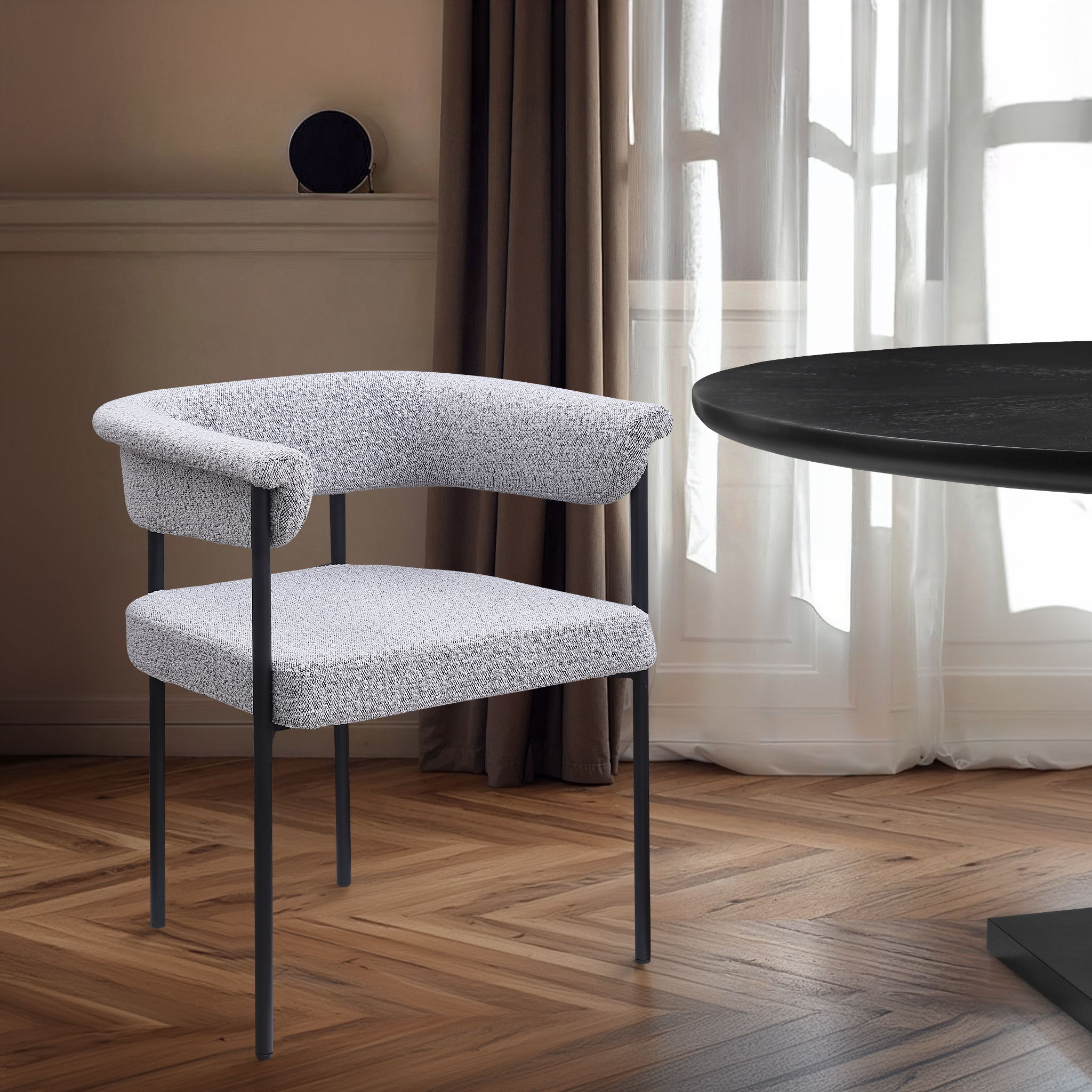 Malin - Boucle Dining Chair (Set of 2) - Gray