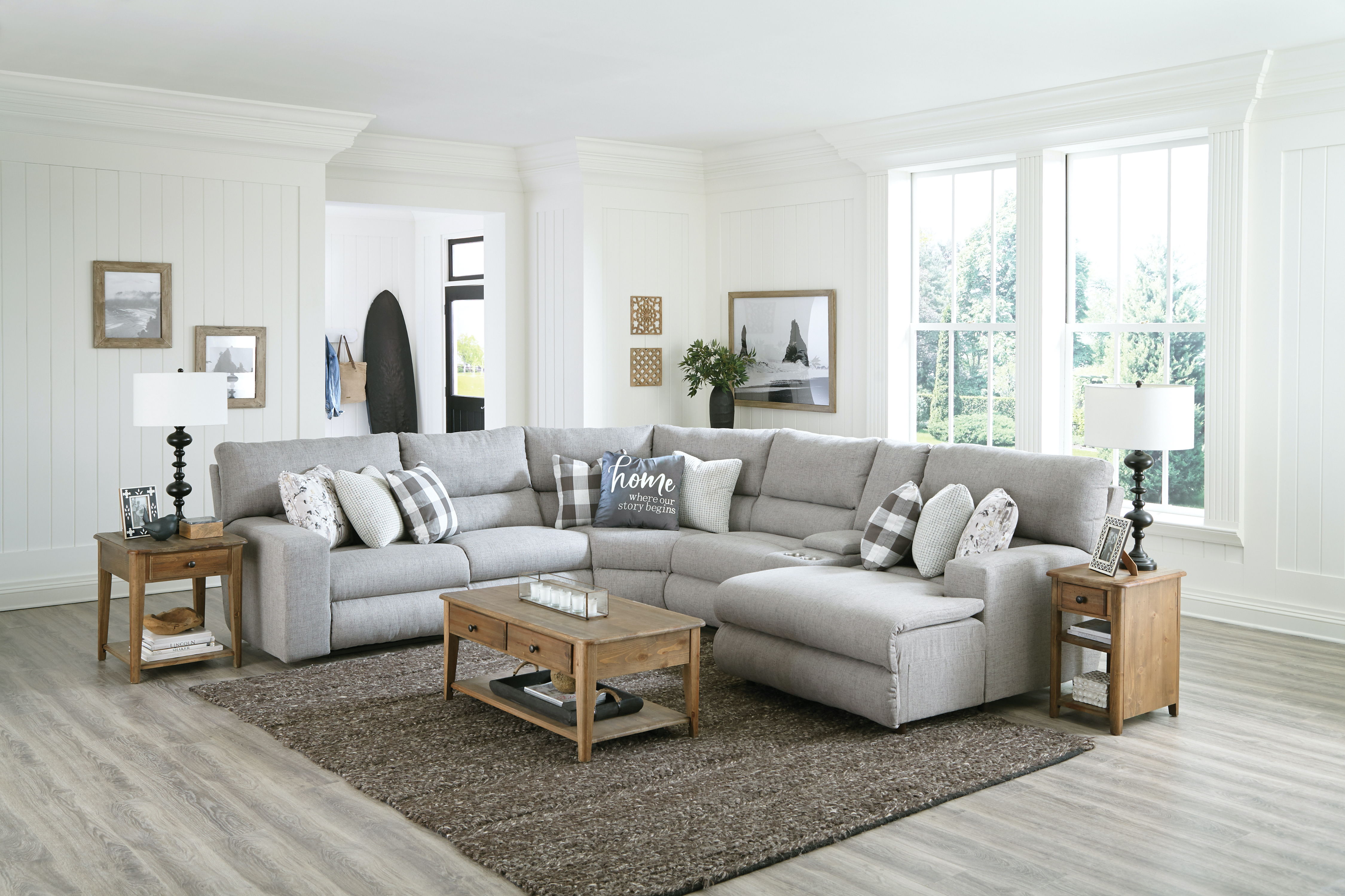 6 Pc · Power Reclining Sectional With Lay-Back RSF Chaise And 2 Lay-Flat Reclining Seats