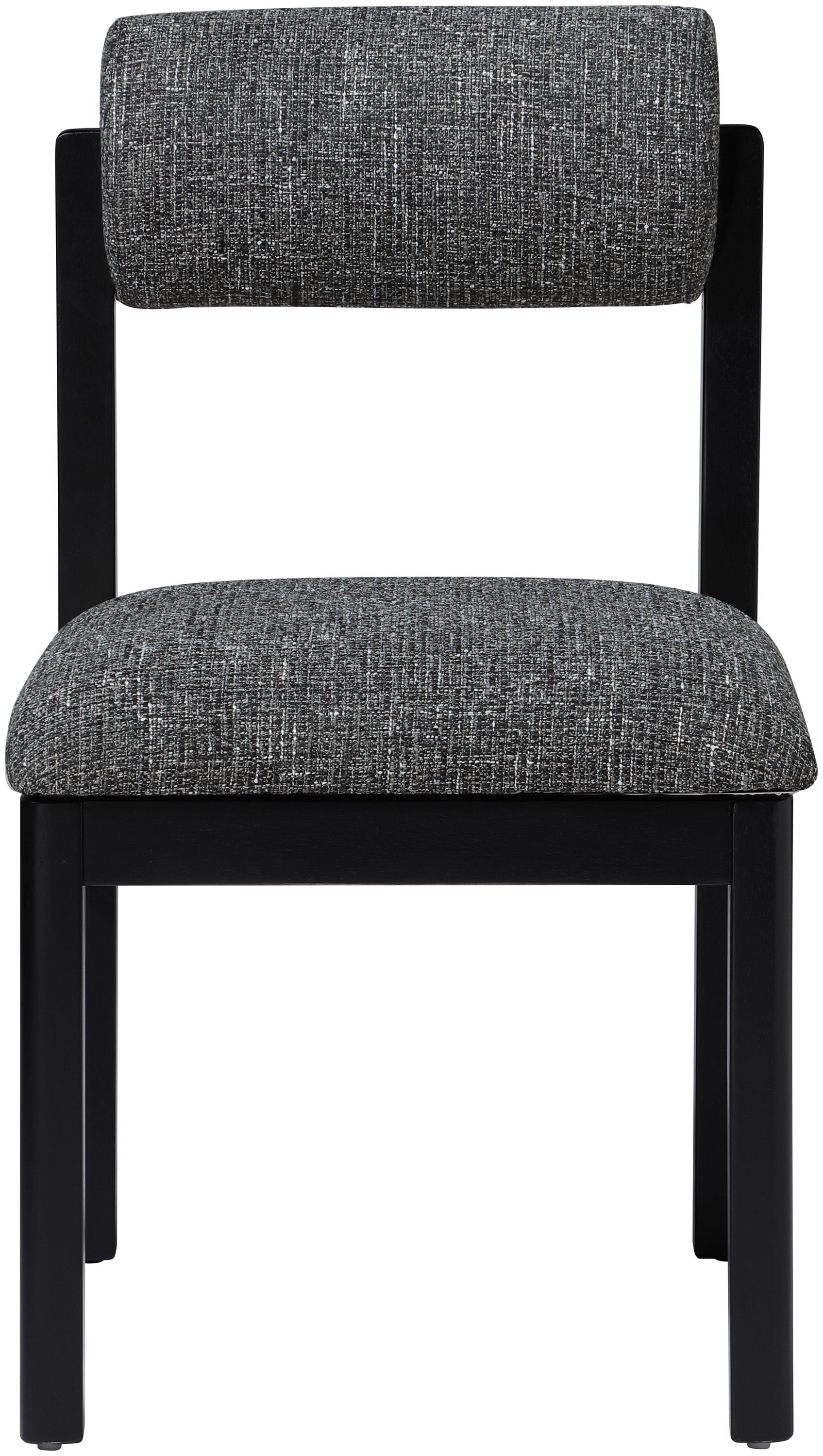 Roundhill - Linen Textured Fabric Upholstered Dining Chair (Set of 2) - Black