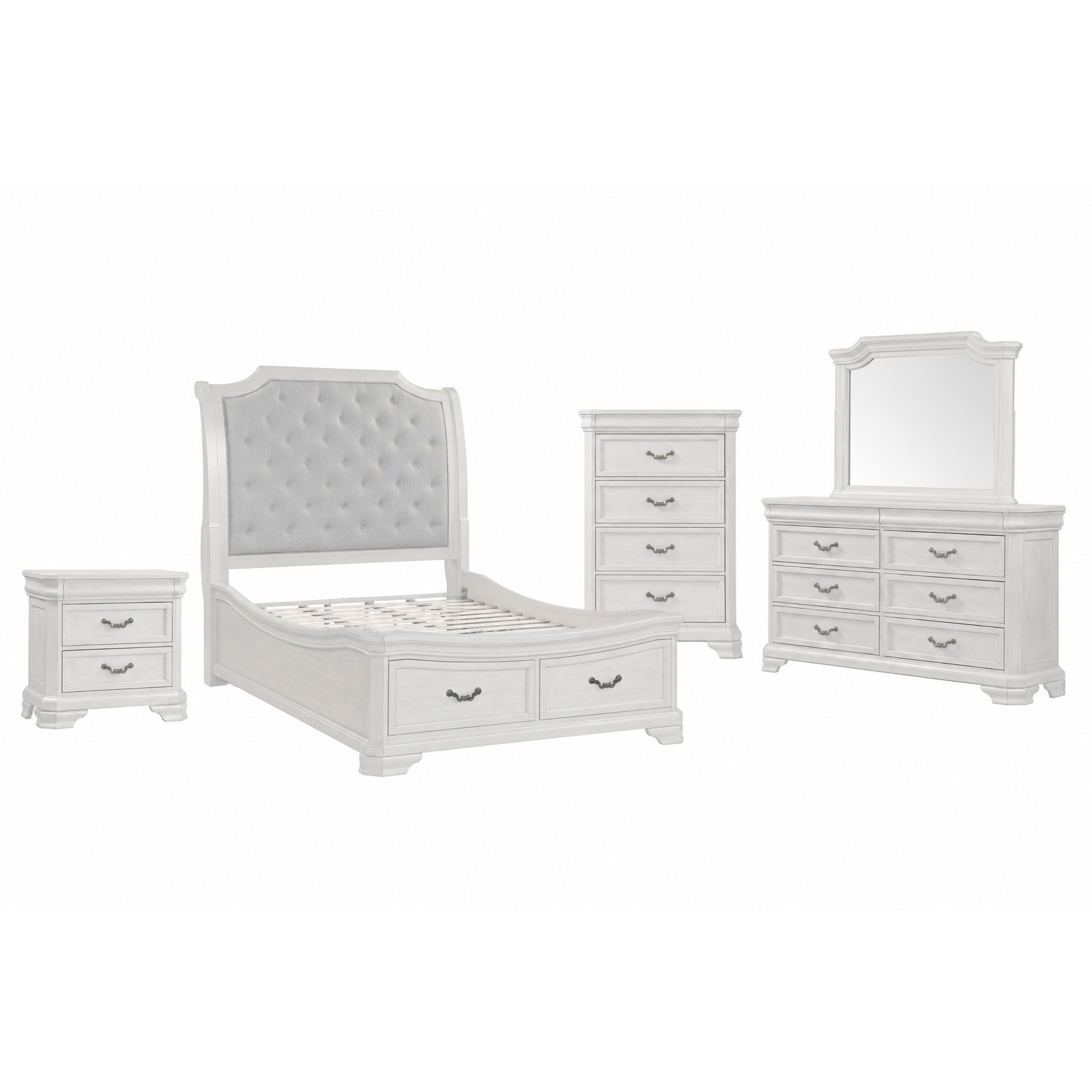 Queen · 5 Pc · Bed, Dresser, Mirror, Chest, Nightstand