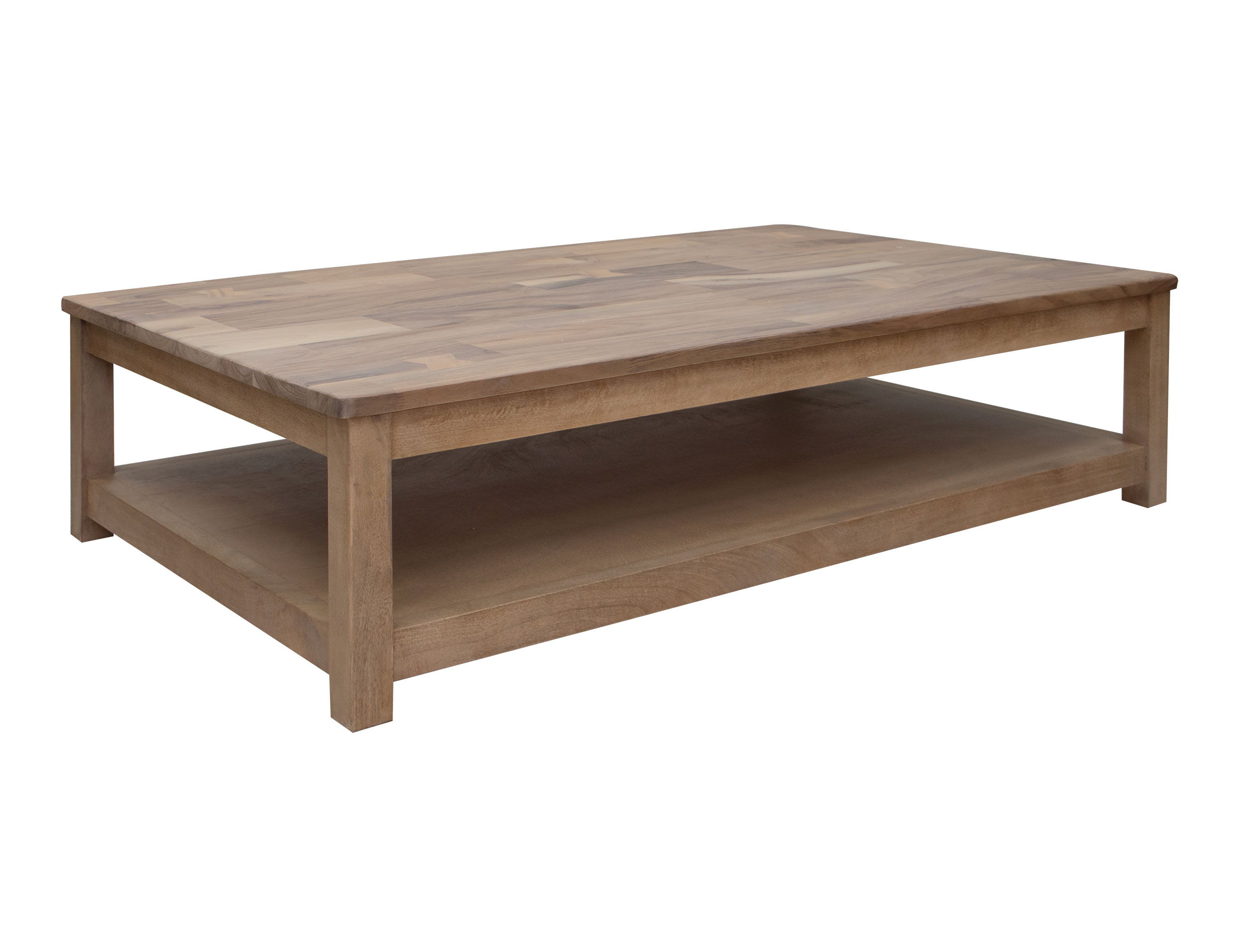 International Furniture Direct Natural Parota - Deluxe Cocktail Table - Brown Cappuccino