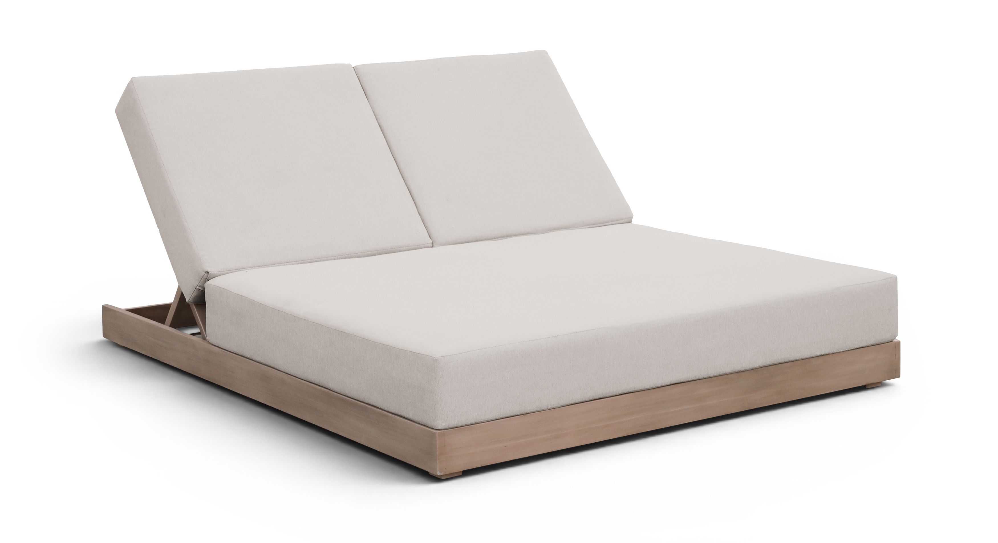 Solace - Olefin Performance Fabric Outdoor Patio Double Lounge Chair - Cream