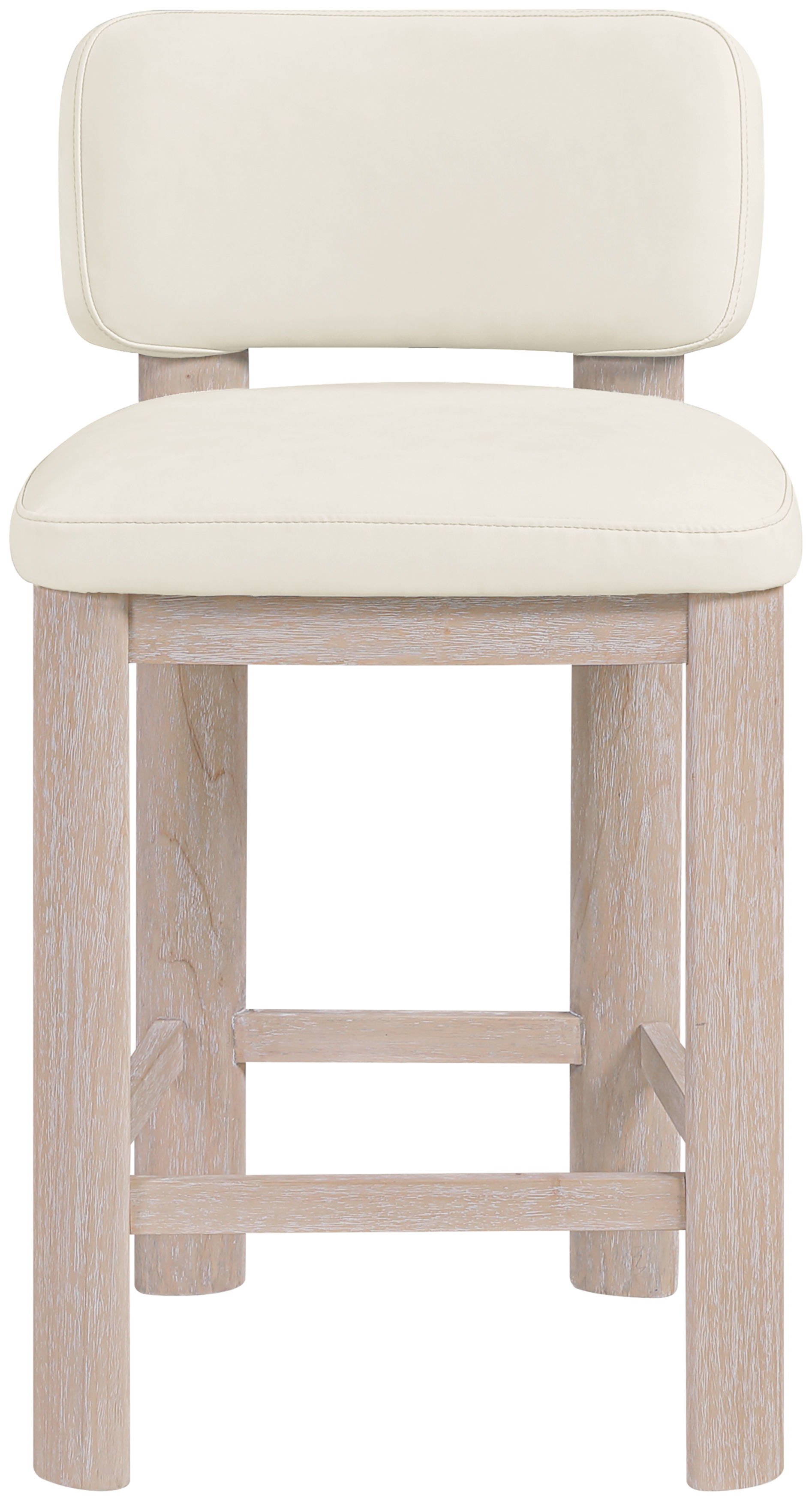 Paloma - Vegan Leather Upholstered Counter Stool (Set of 2) - Cream / Rich Natural