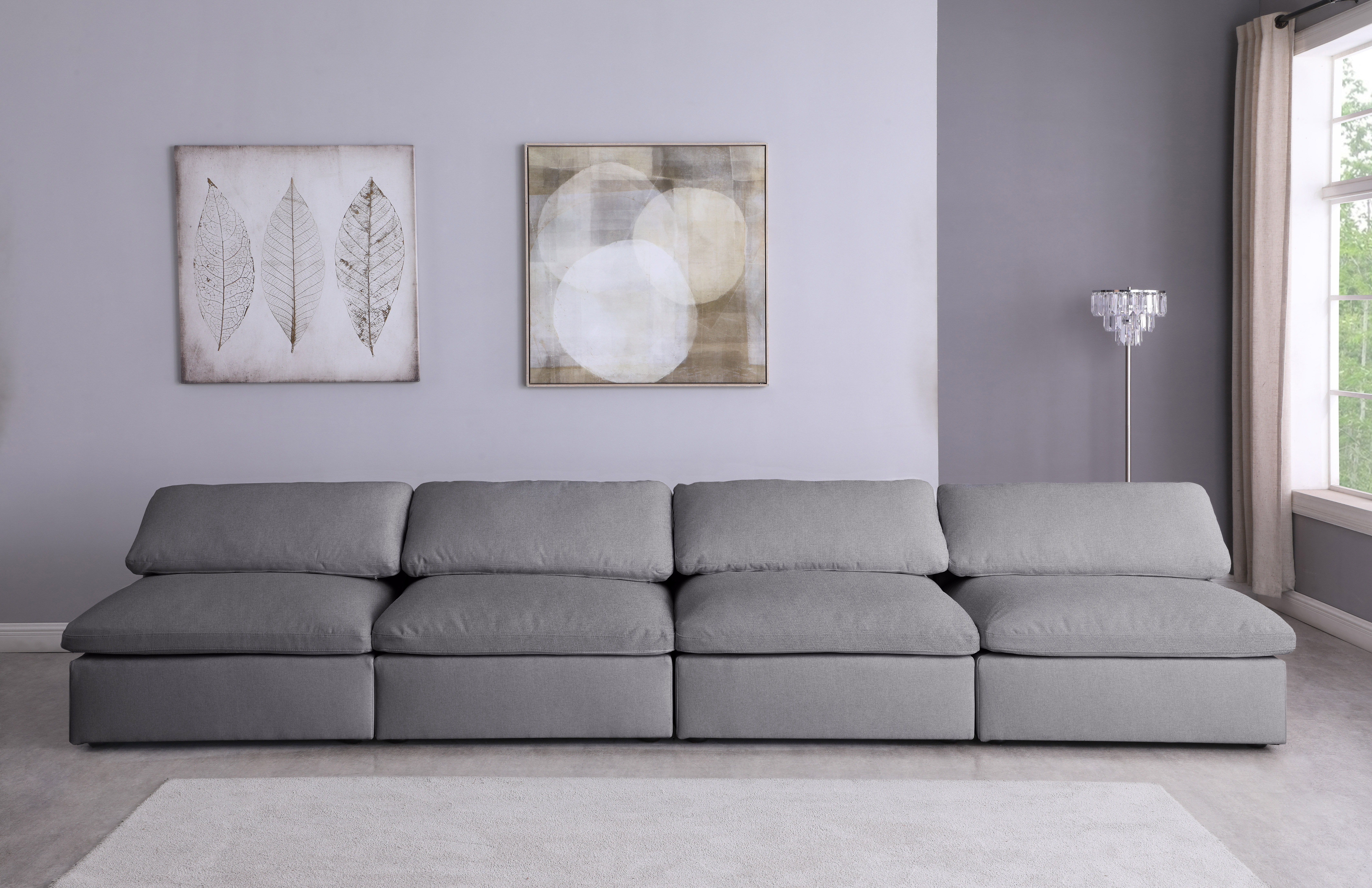 Serene - 4 Piece Modular Armless Sofa - Gray