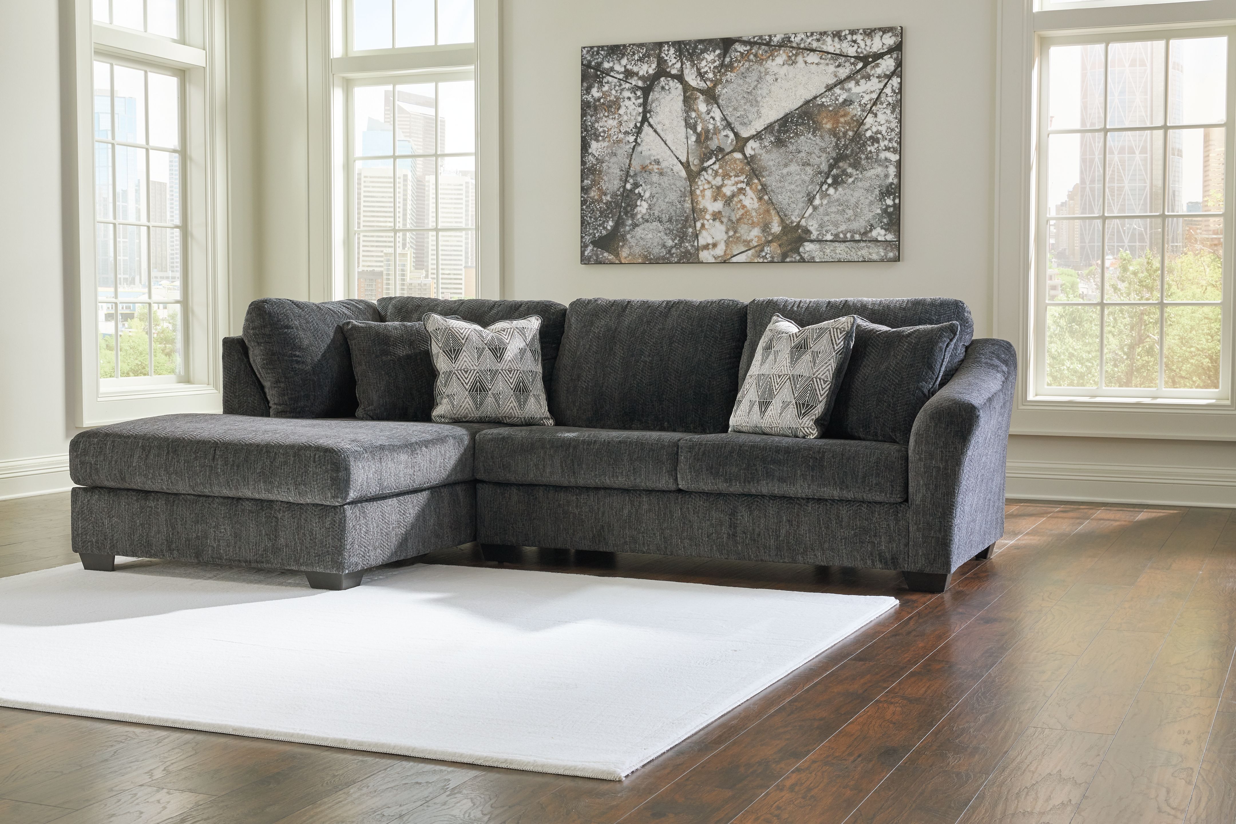 Ashley Furniture Biddeford - 2-Piece Sectional With Laf Corner Chaise - Ebony - Image 3