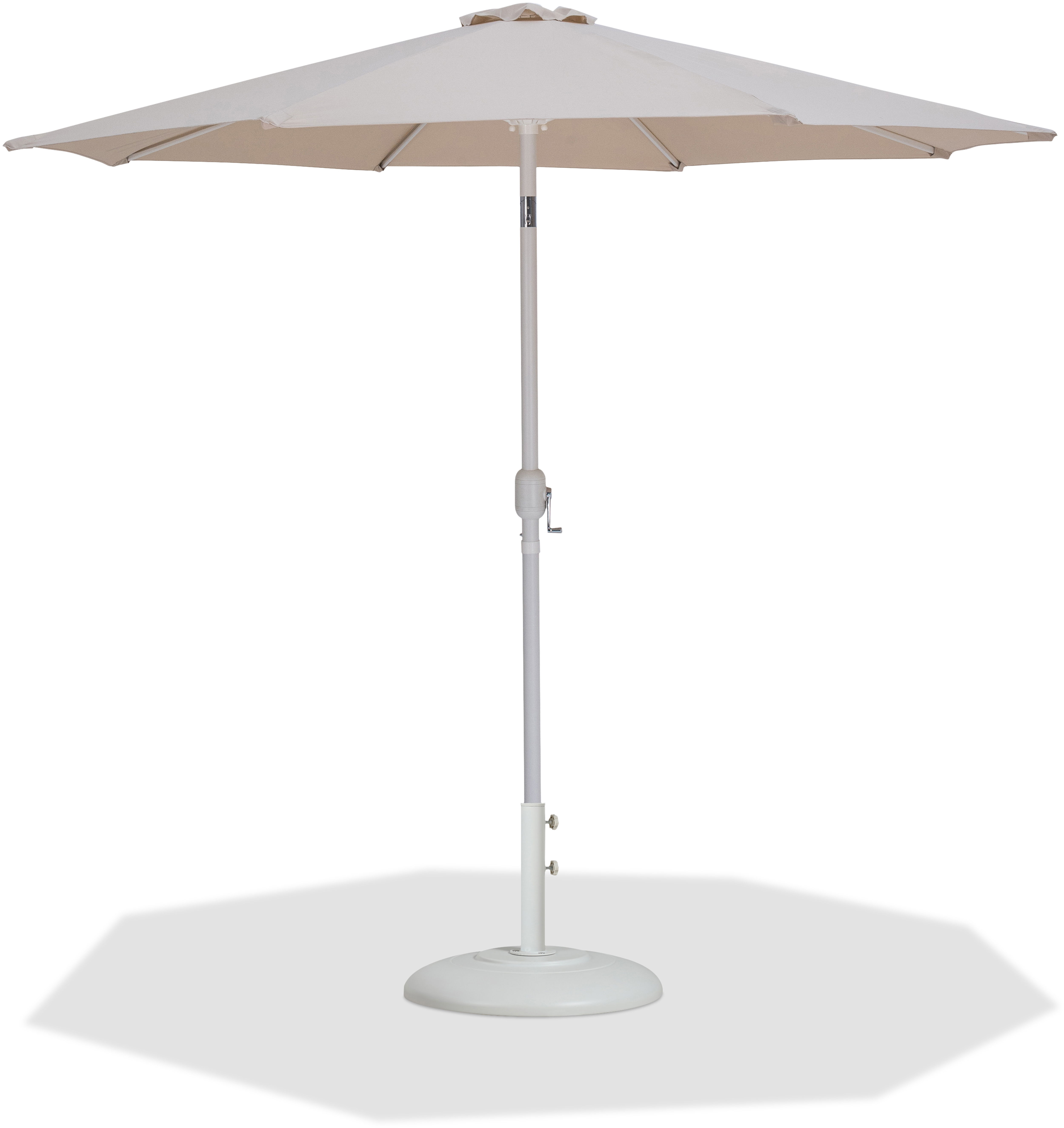 Fiji - Aluminum Patio Umbrella With Round White Base - Beige