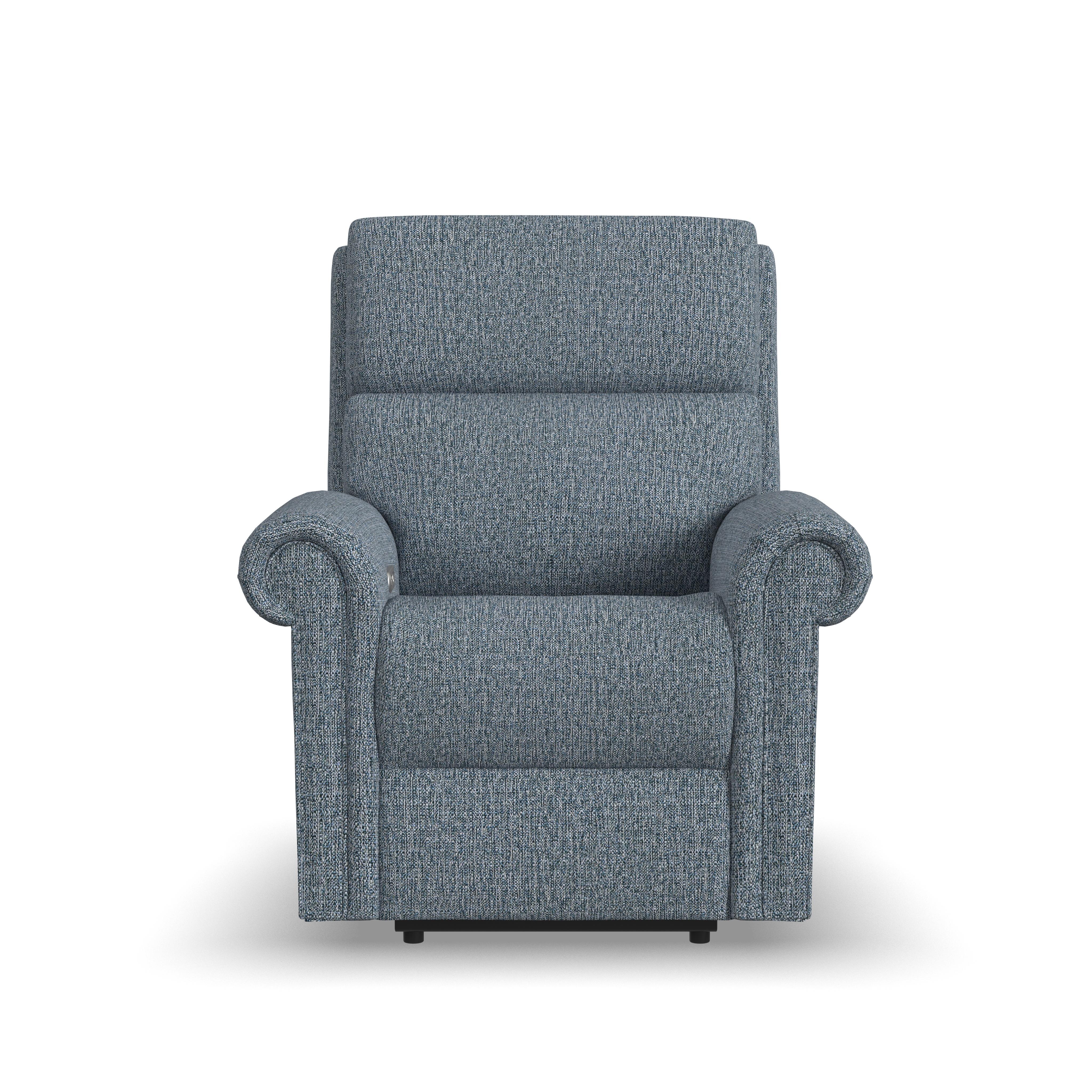 Bernard - Power Recliner With Power Headrest & Lumbar, blue, view 6