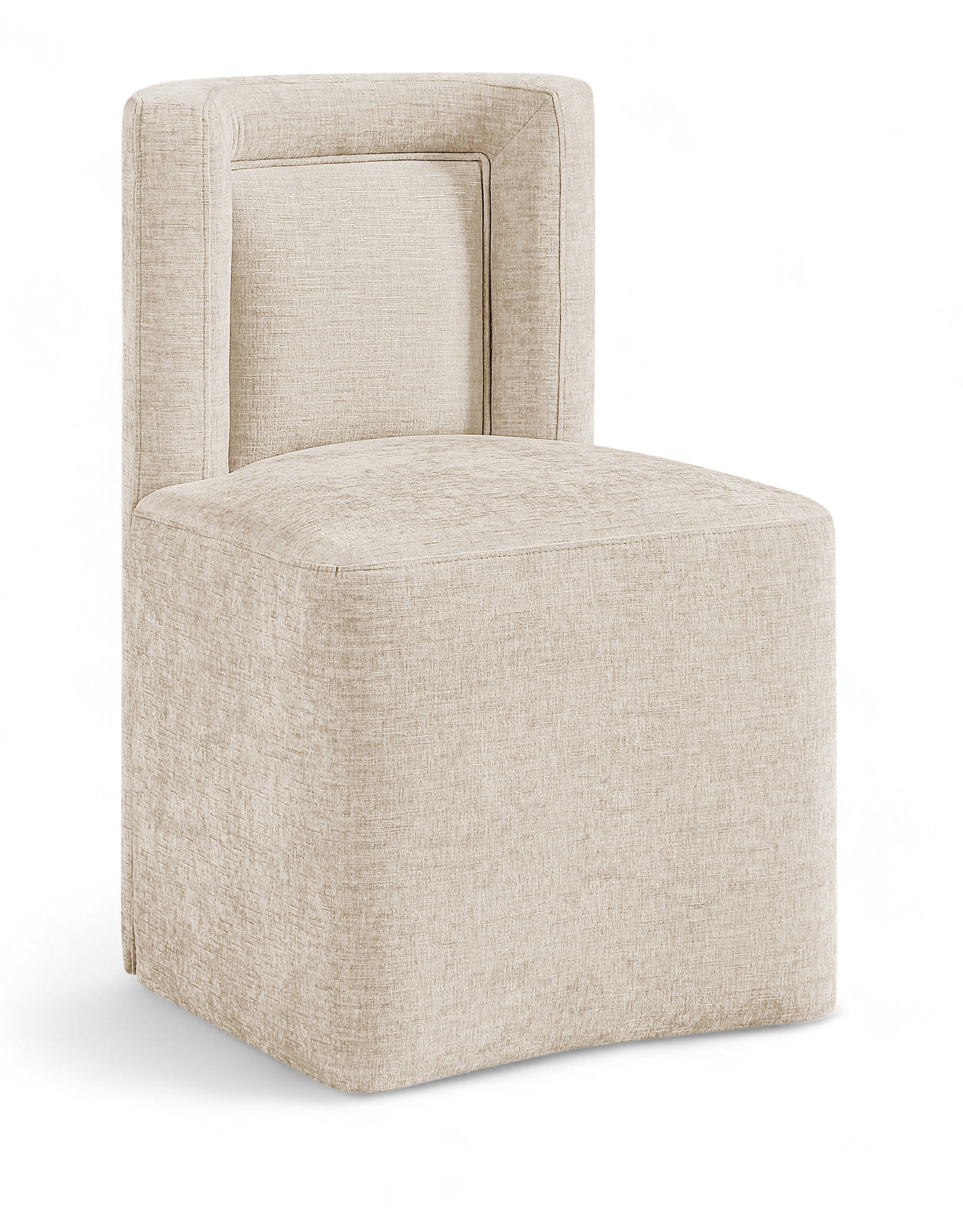 Duvina - Chenille Performance Fabric Dining Chair - Beige