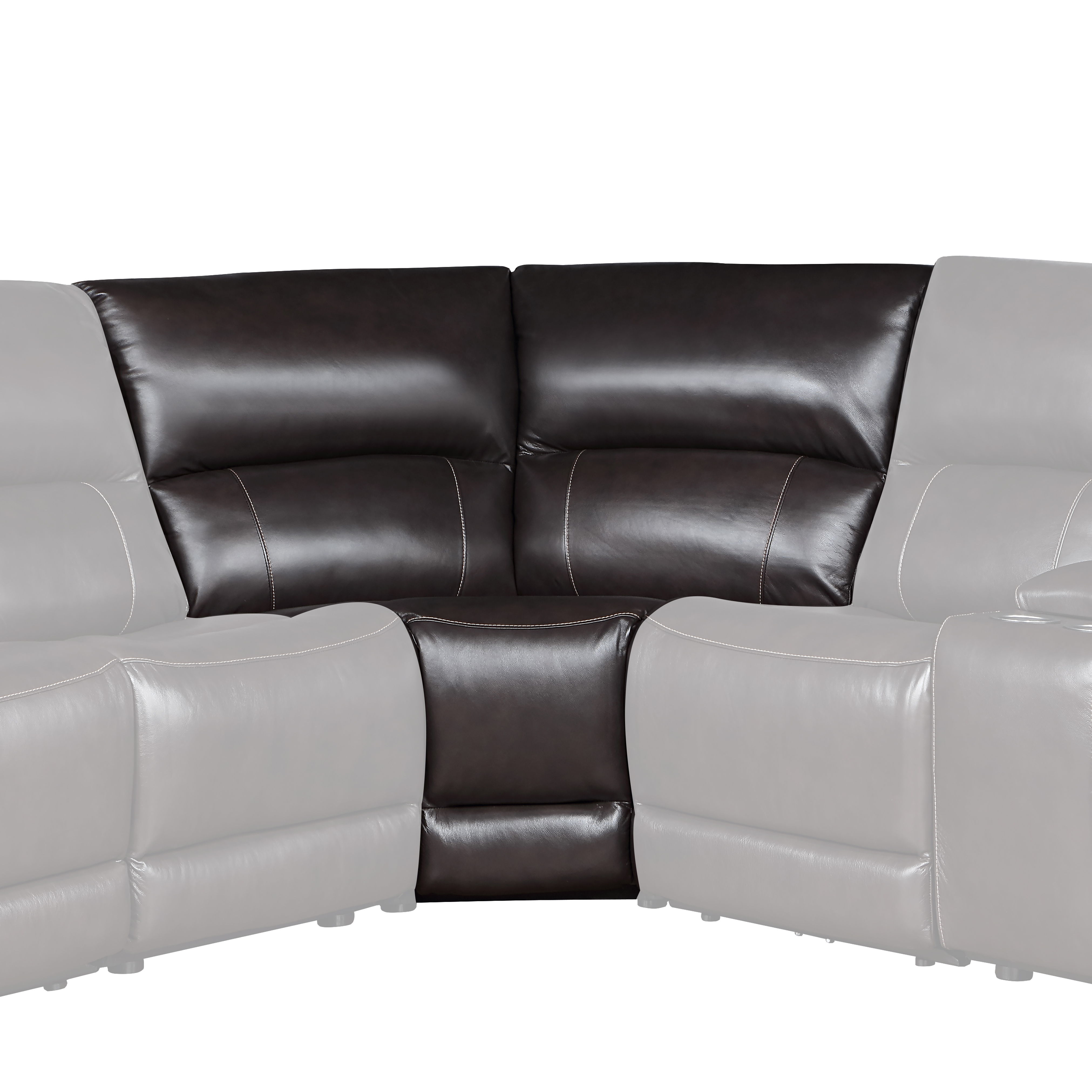 Alexandria - Leather Corner Wedge - Charcoal