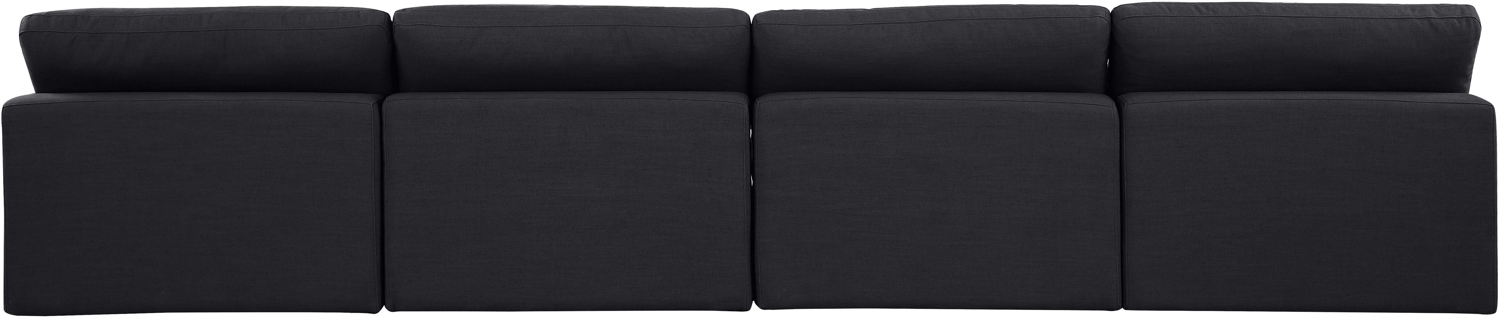 Comfy - Linen Modular Armless Sofa 4 Pieces - Charcoal