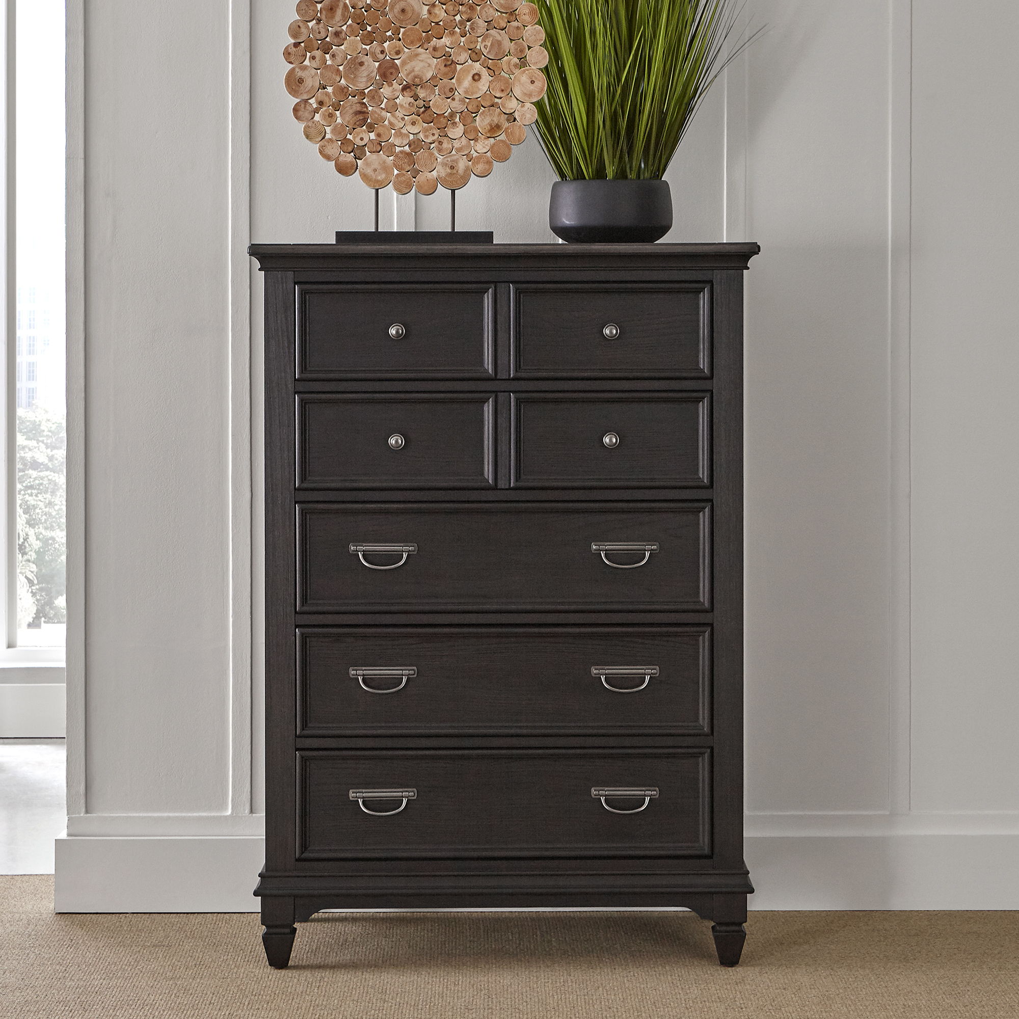 Liberty Furniture Allyson Park - 5 Drawer Dark Chest - Dark Brown