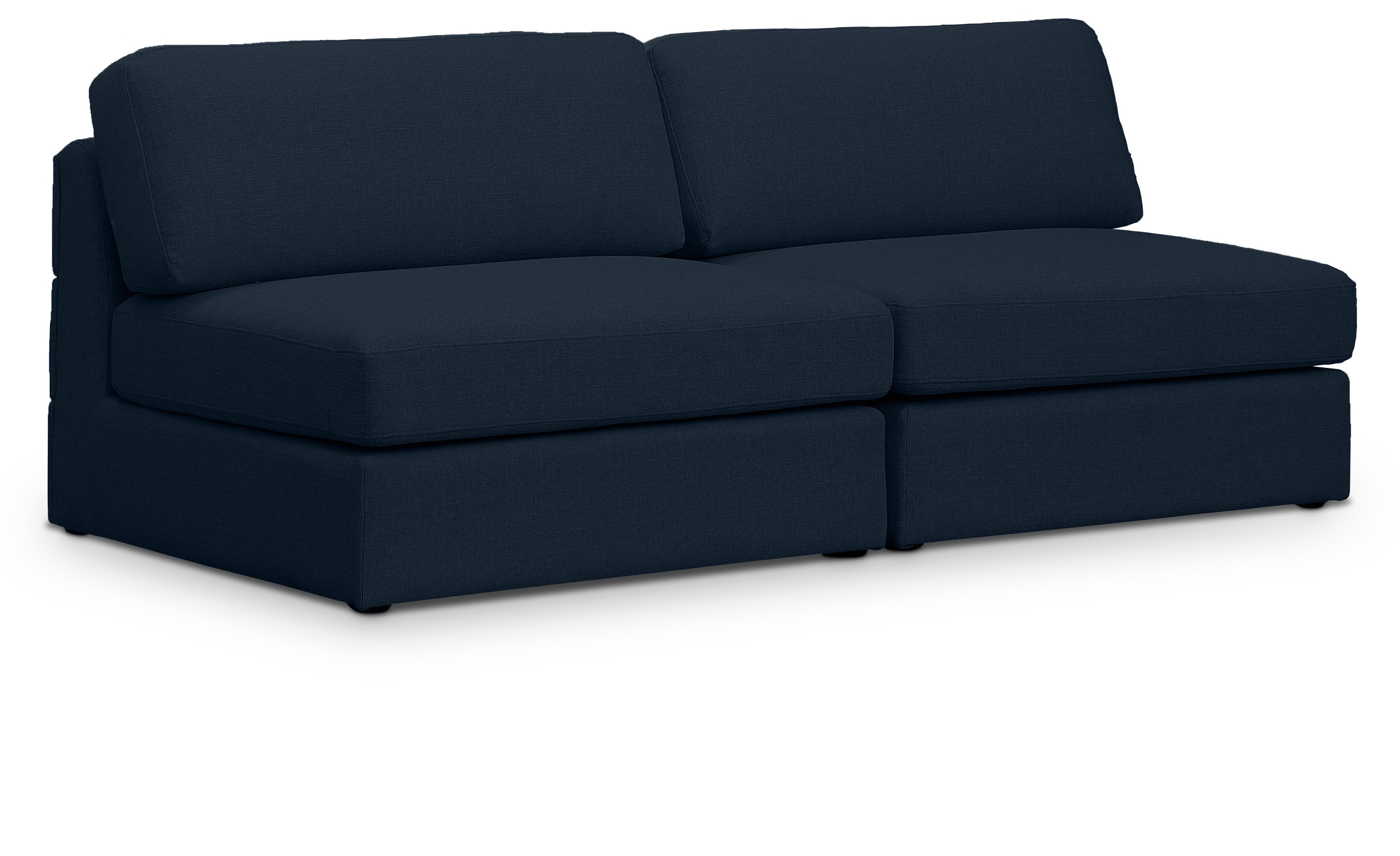 Beckham - Modular 2 Seat Armless Sofa - Navy