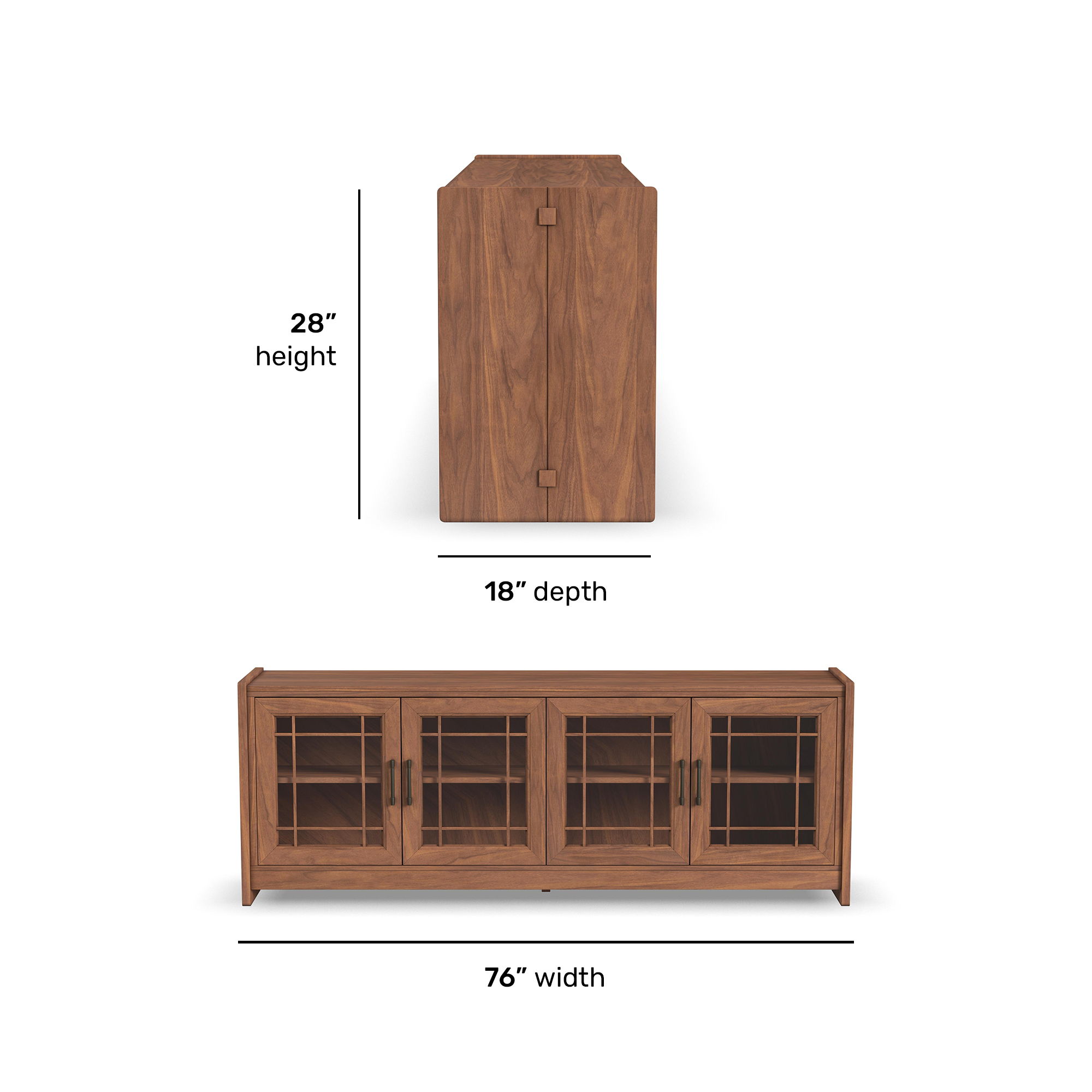 Lincoln - Entertainment Base - Warm Walnut, light brown, view 7