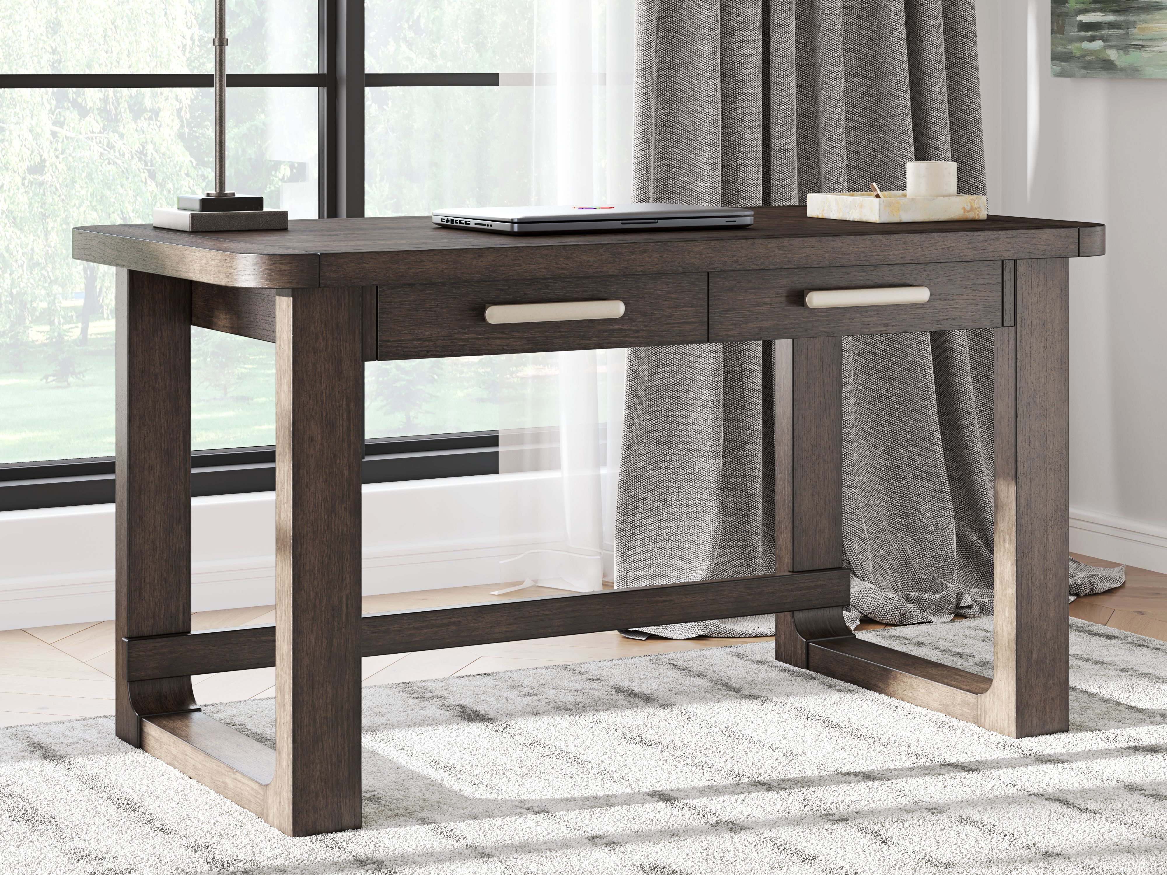 Ashley Furniture Breckington - Home Office Desk - Dark Brown - Image 2