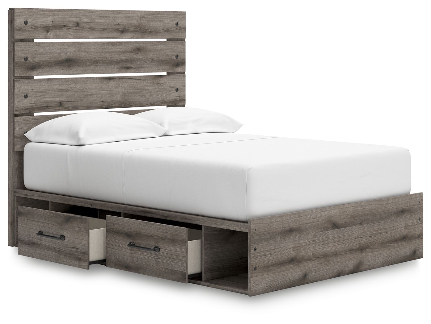 Ashley Furniture Graystorm - Full Panel Bed With Storage - Brown Gray - Image 6