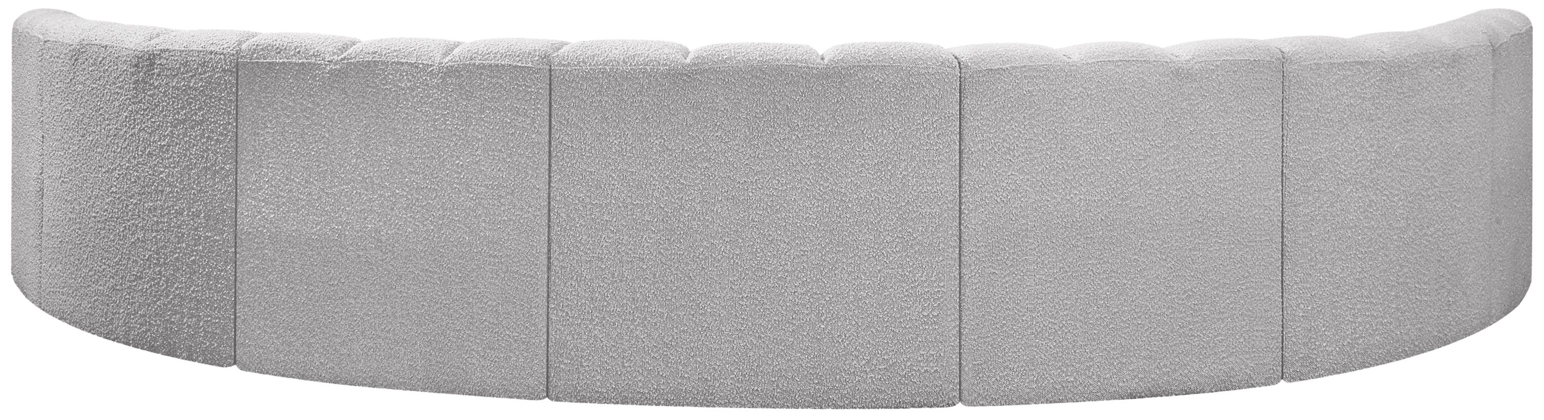 Arc - Boucle Fabric 7 Piece U-Shaped Modular Sofa - Gray