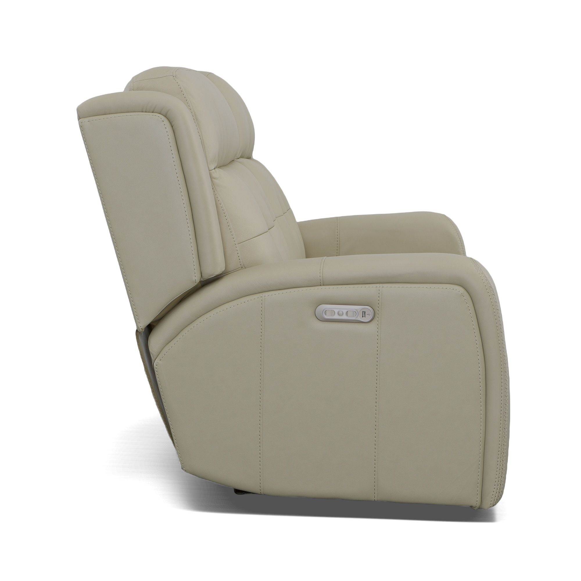 Grant - Power Reclining Loveseat With Power Headrests - Ivory, beige, view 4