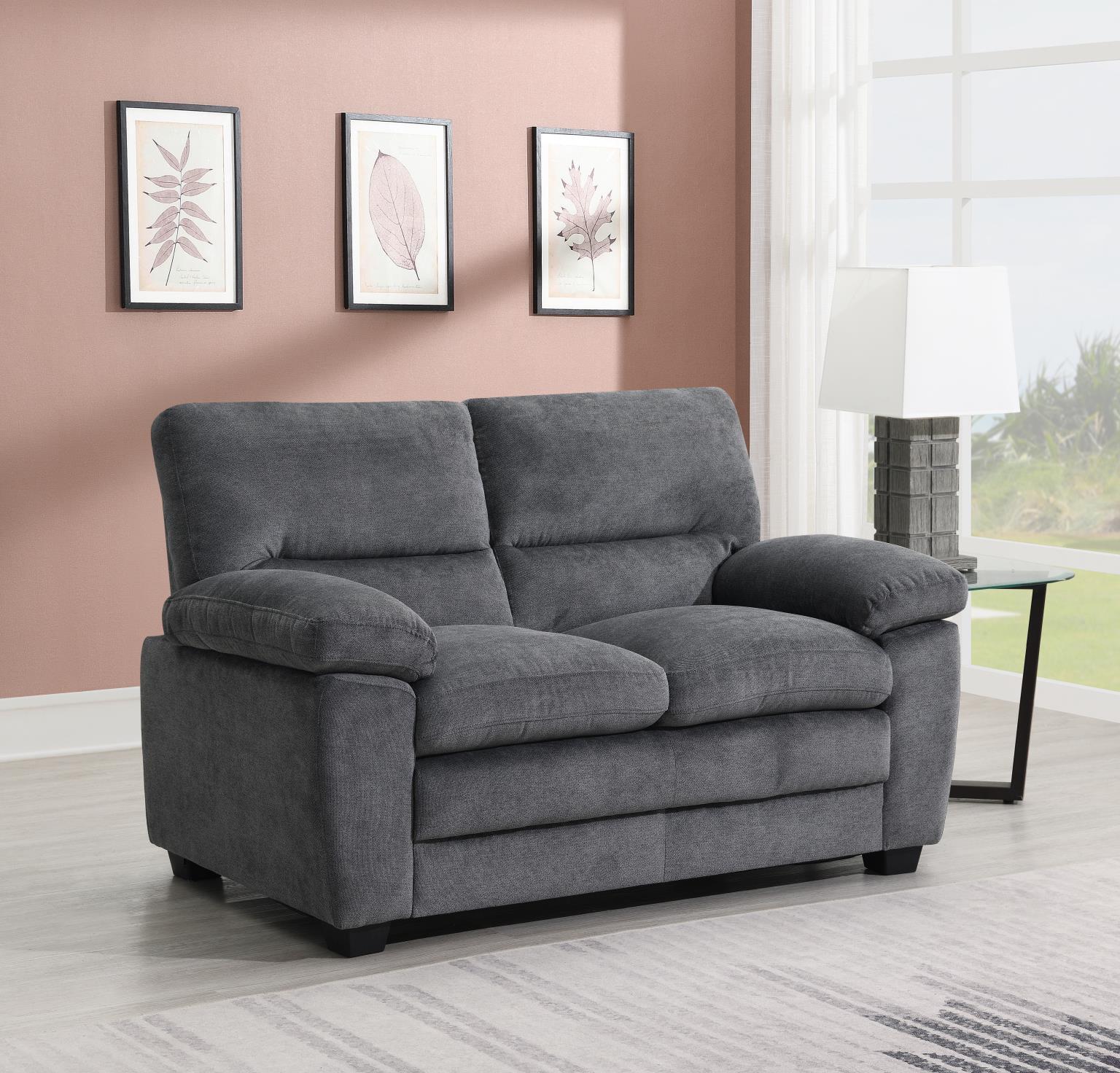 U530 - 3 Piece Living Room Set (Sofa, Loveseat, Chair) - Dark Gray