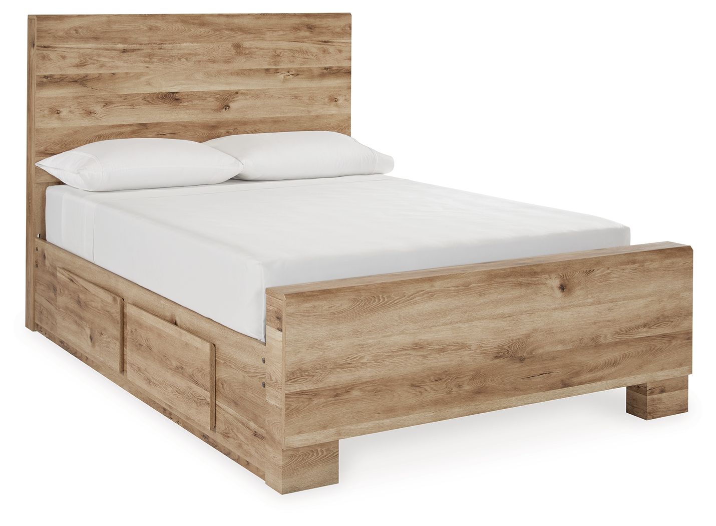 Ashley Hyanna - Tan - Full Panel Bed With 2 Side Storage