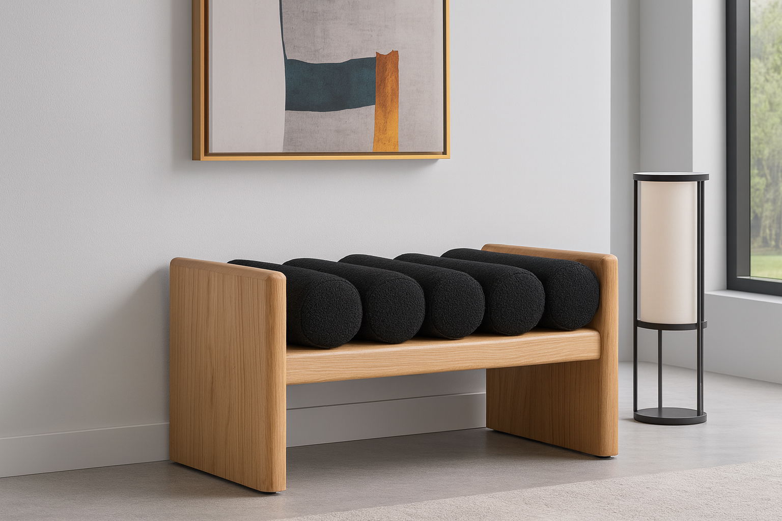 Waverly - Fabric Bench - Black