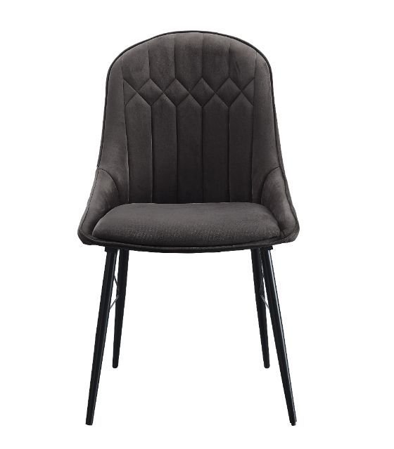 Abraham - Side Chair (Set of 2) - Dark Gray Fabric & Black, dark gray, view 3