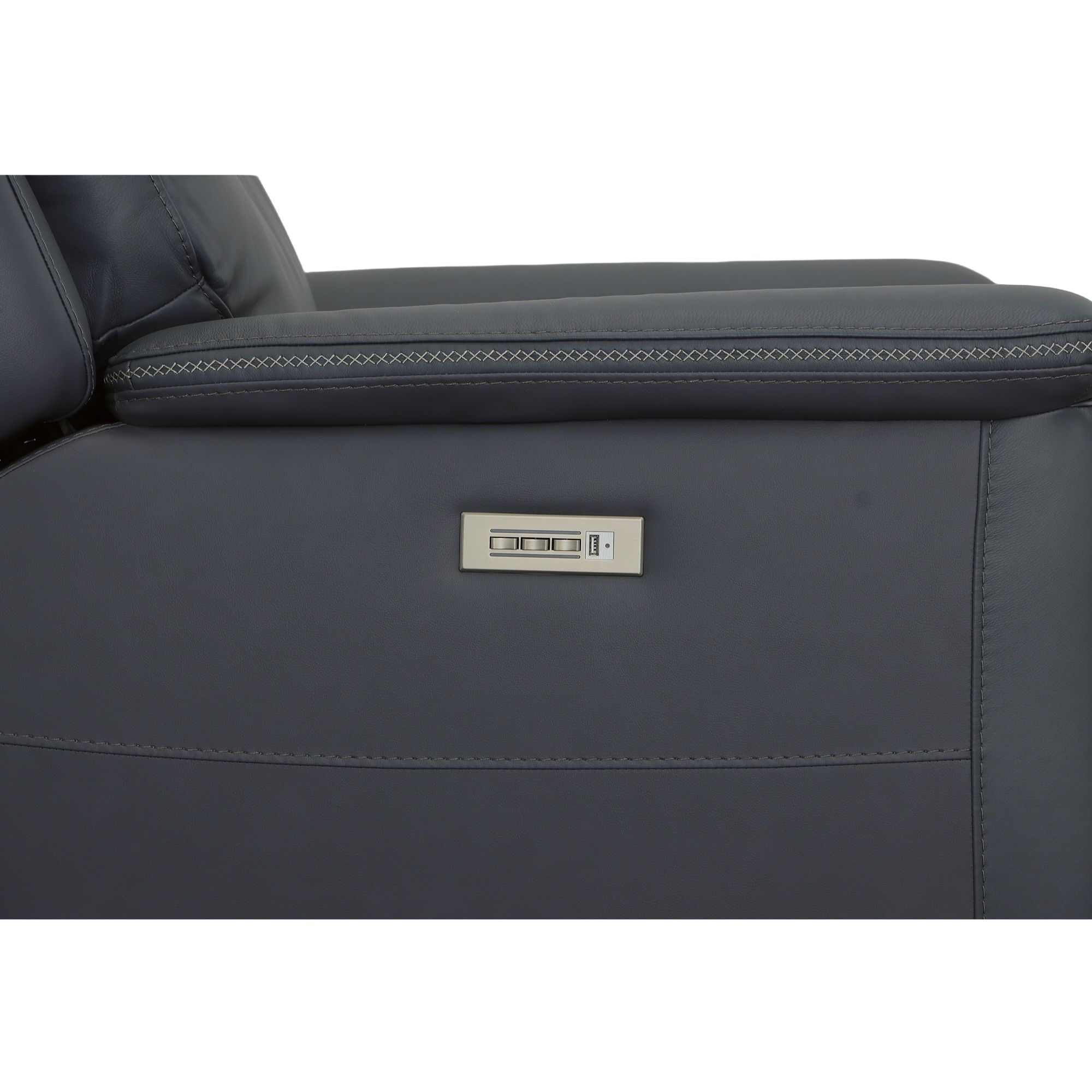Sawyer - Power Recliner With Power Headrest & Lumbar - Marine, dark gray, view 5