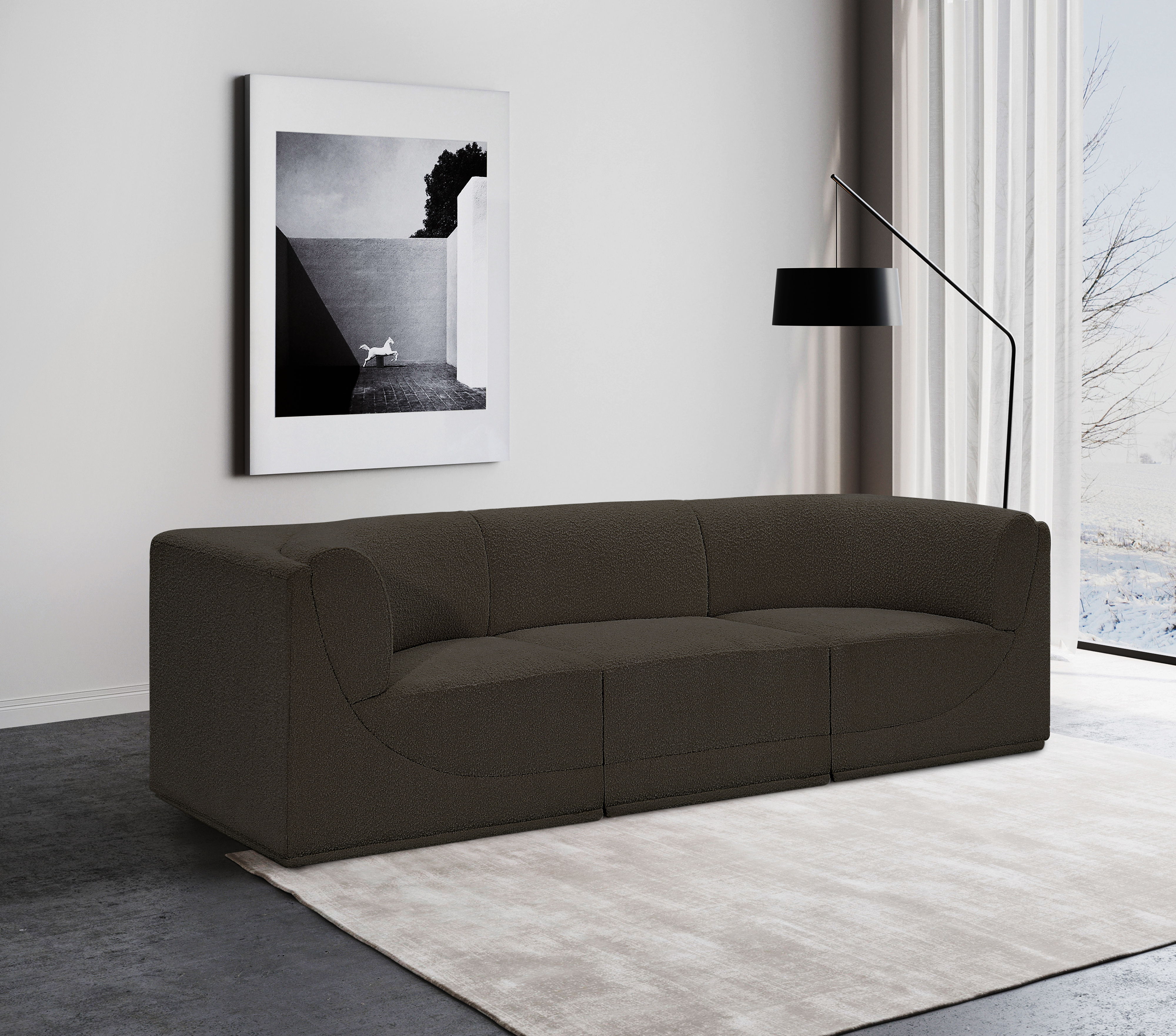 Ollie - 3 Piece Modular Sofa - Brown
