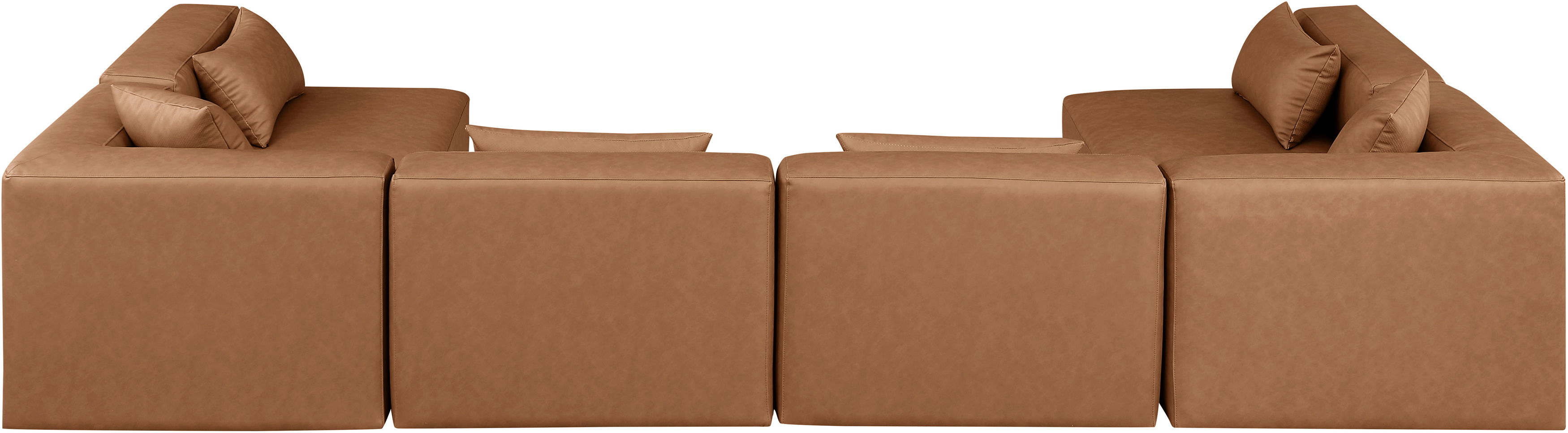 Cube - 6 Piece Modular Armless Sectional - Brown