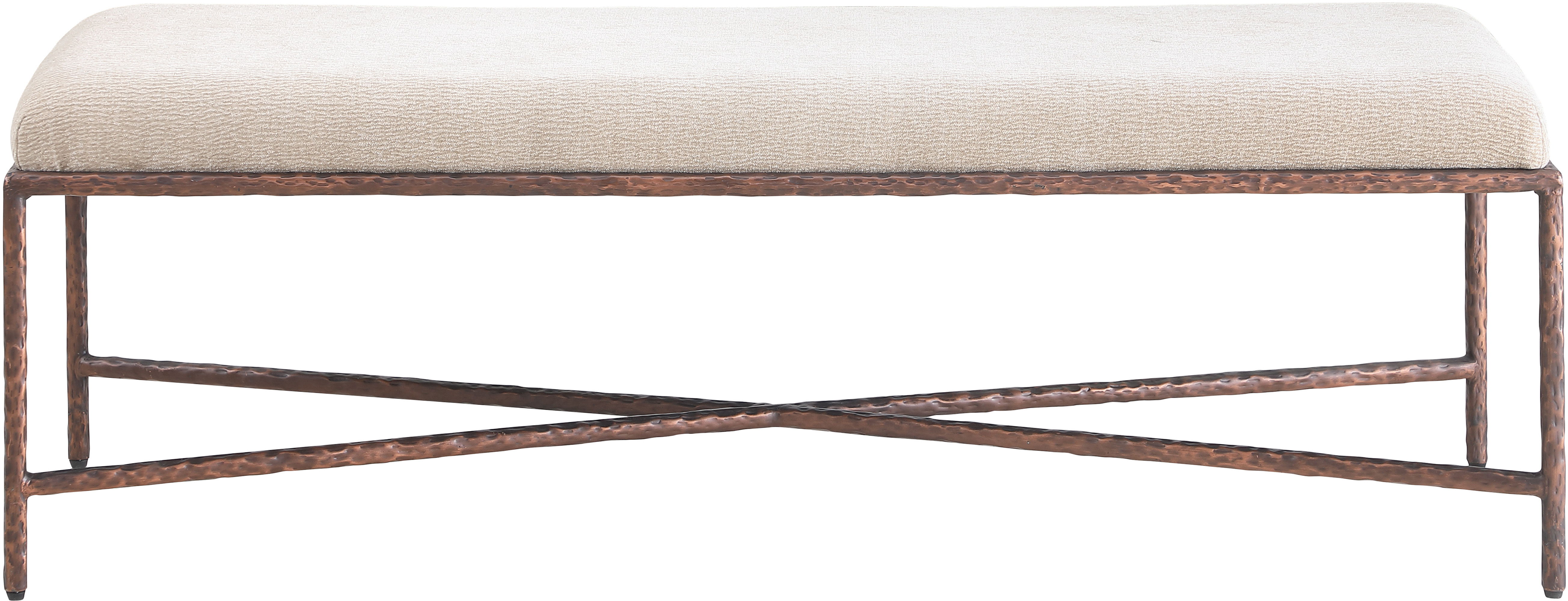 Valley - 54" Bench With Bronze Frame - Beige