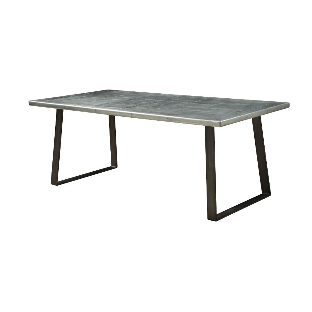 Kaylia - Dining Table - Aluminum & Gunmetal, silver