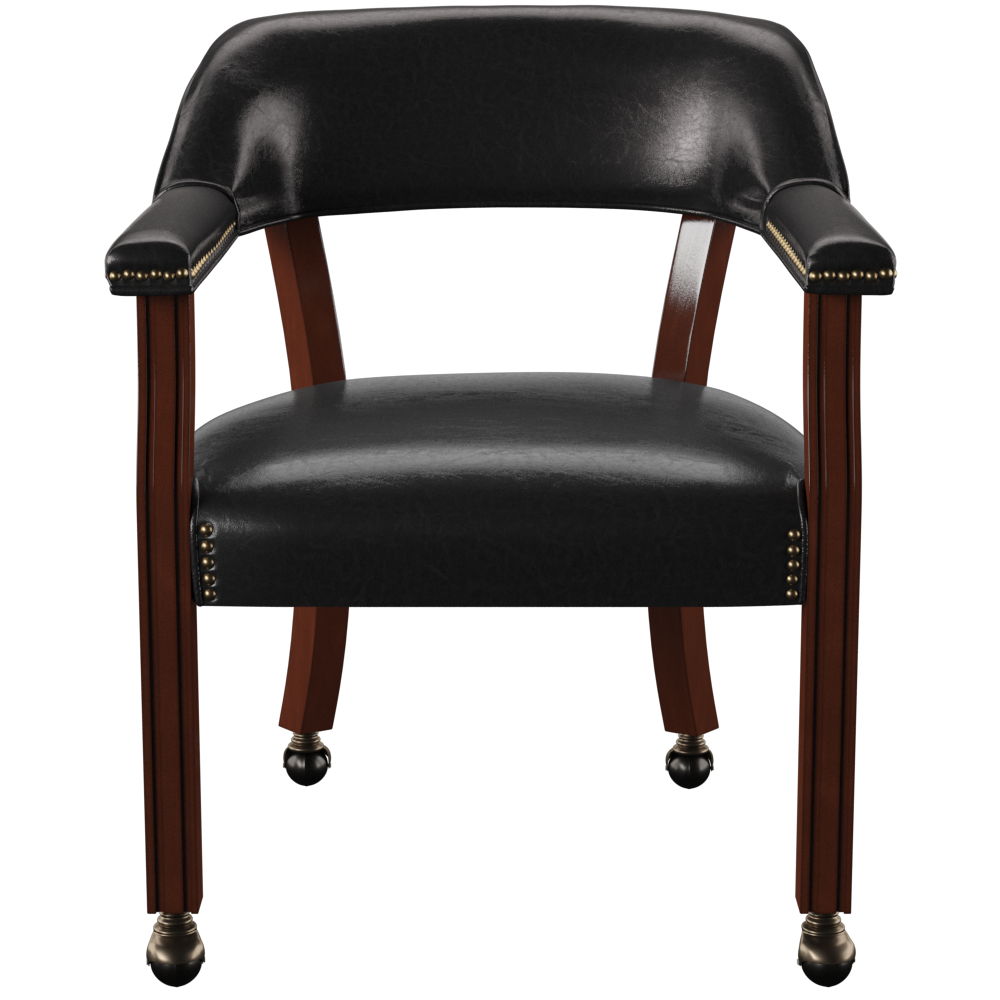 Tournament - Arm Chair With Casters - Black