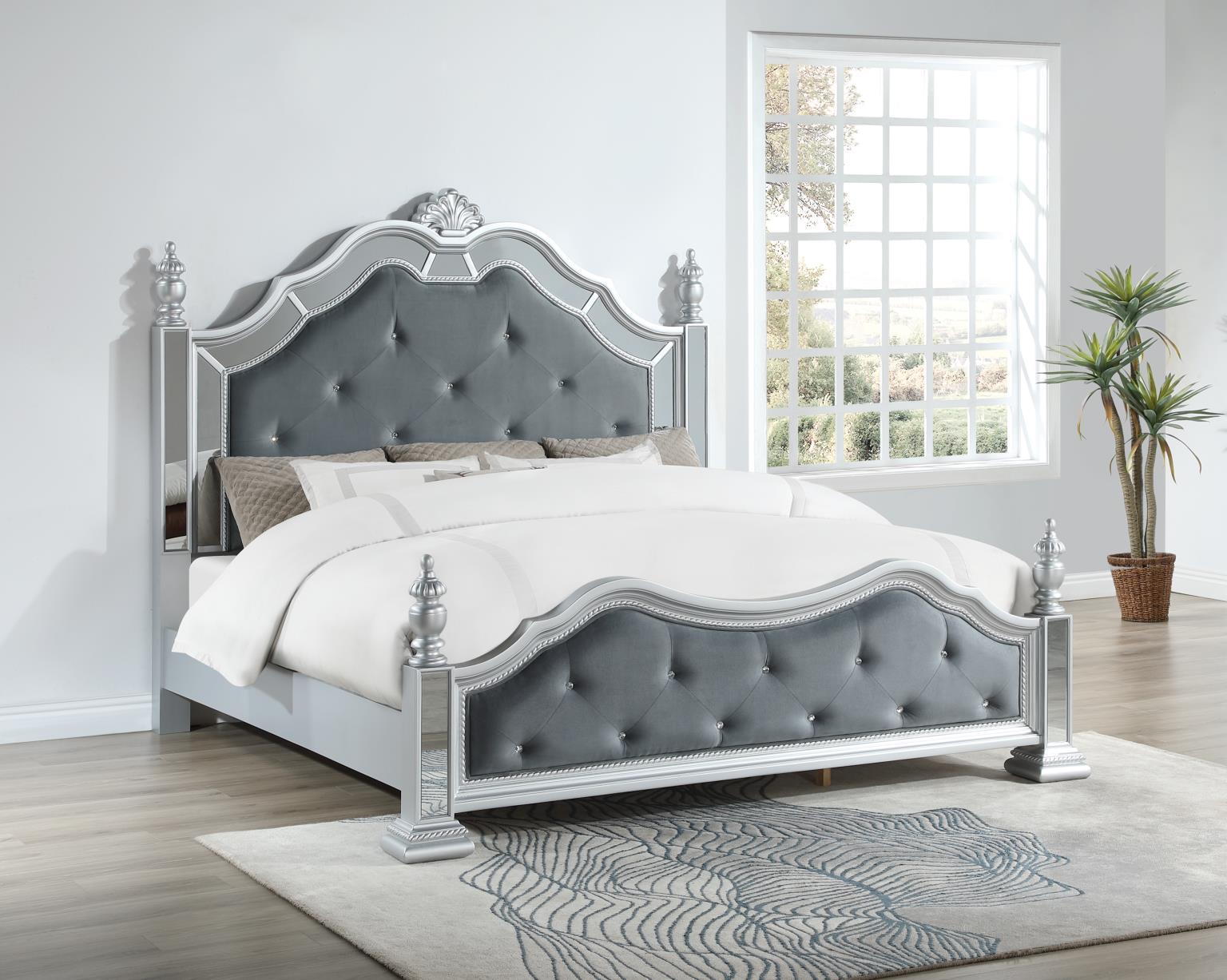 B092 - Queen Bed - Gray