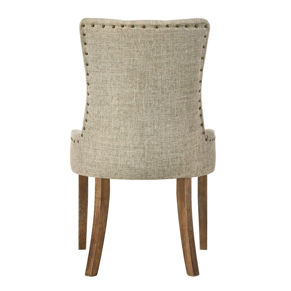 Yotam - Side Chair (Set of 2) - Beige Fabric & Salvaged Oak, beige, view 4