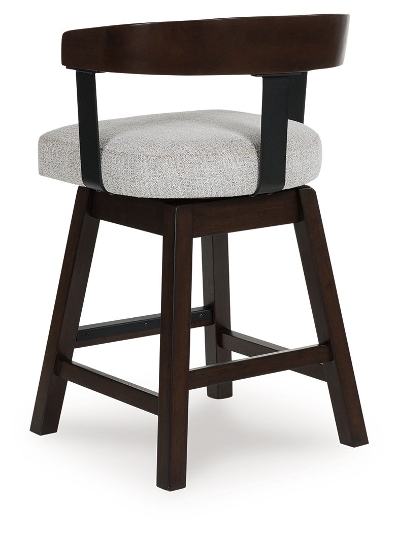 Ashley Furniture Haddigan - Upholstered Swivel Barstool (Set of 2) - Dark Brown - Image 6