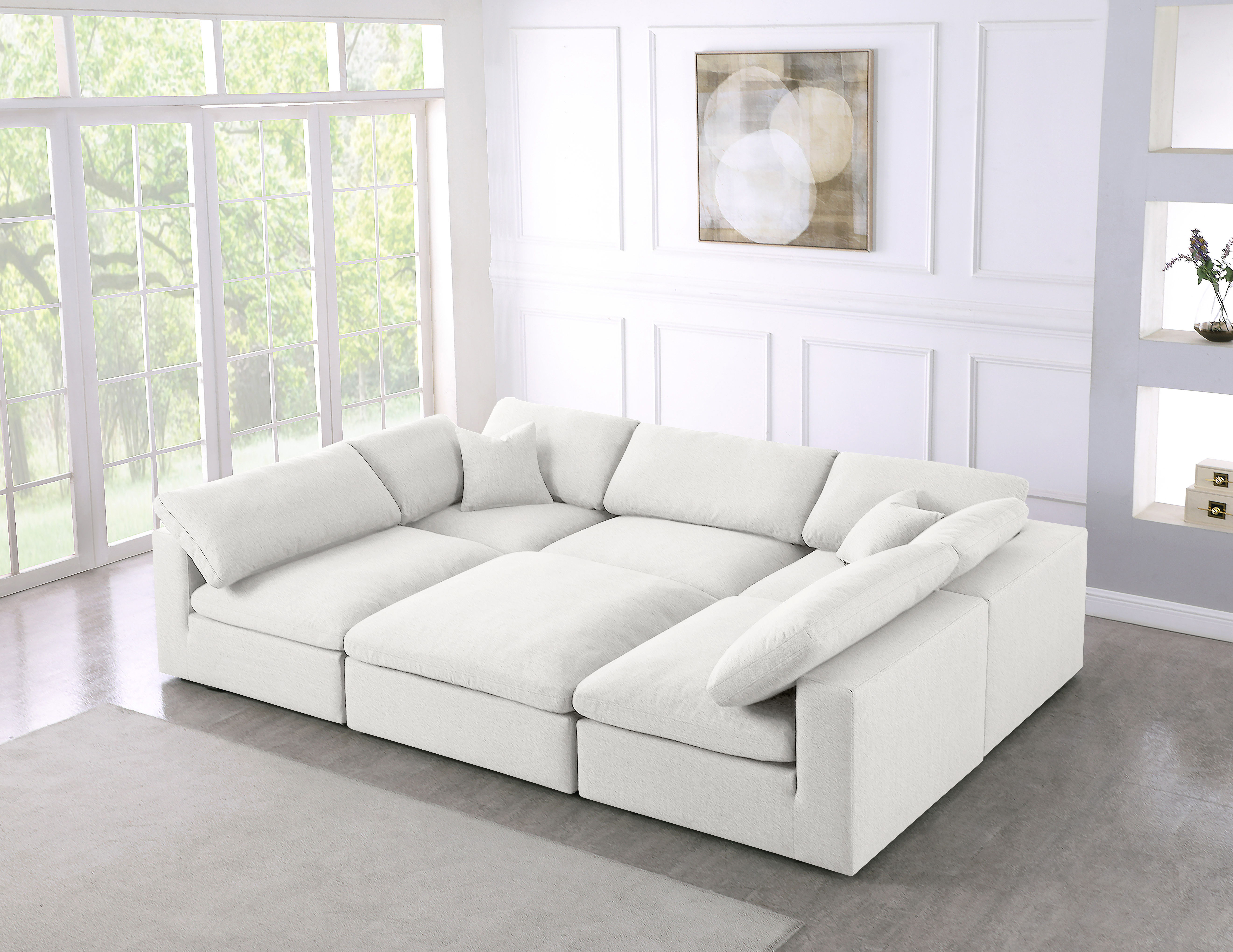 Serene - 6 Piece Modular Sectional - Cream