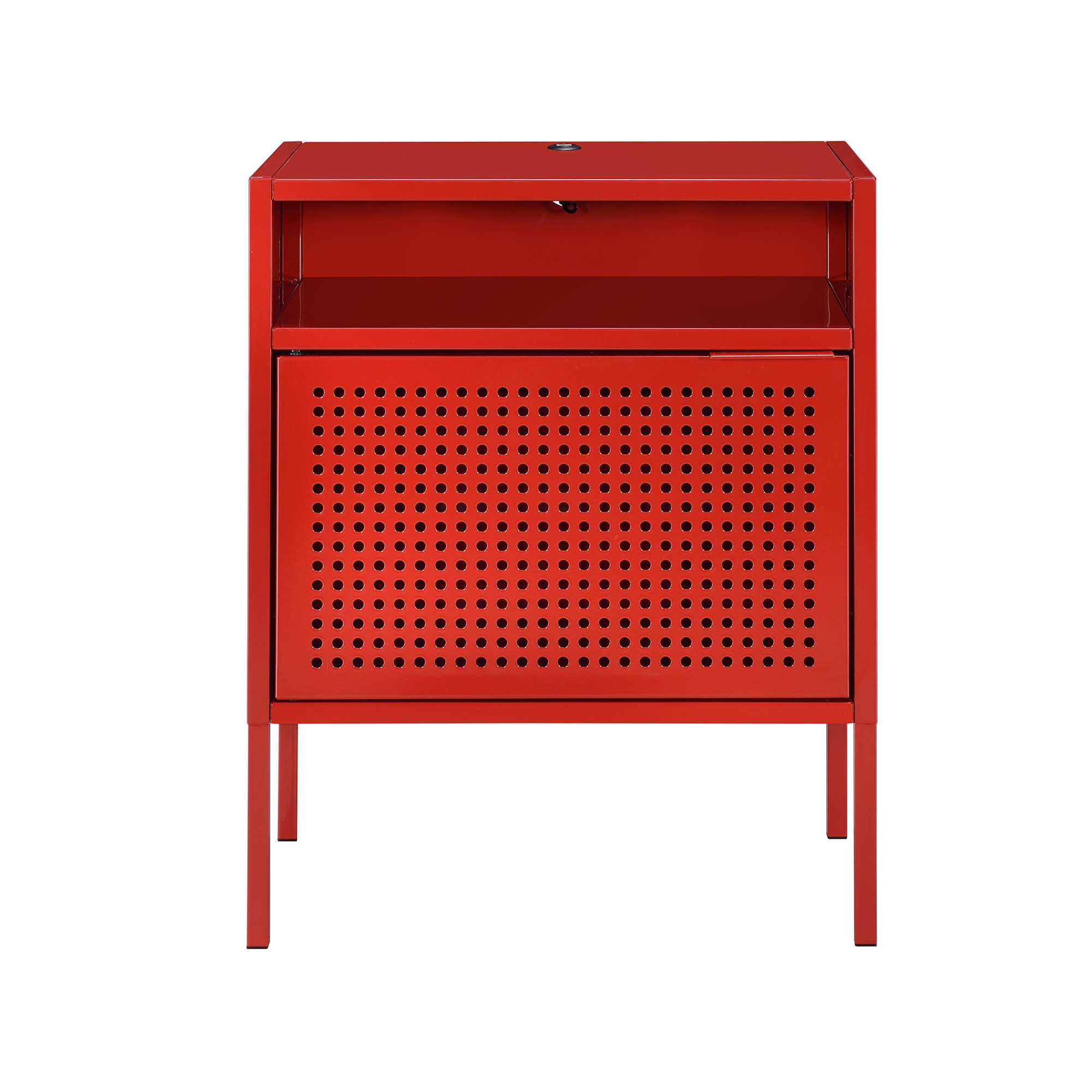 Ember - Nightstand With USB - Red