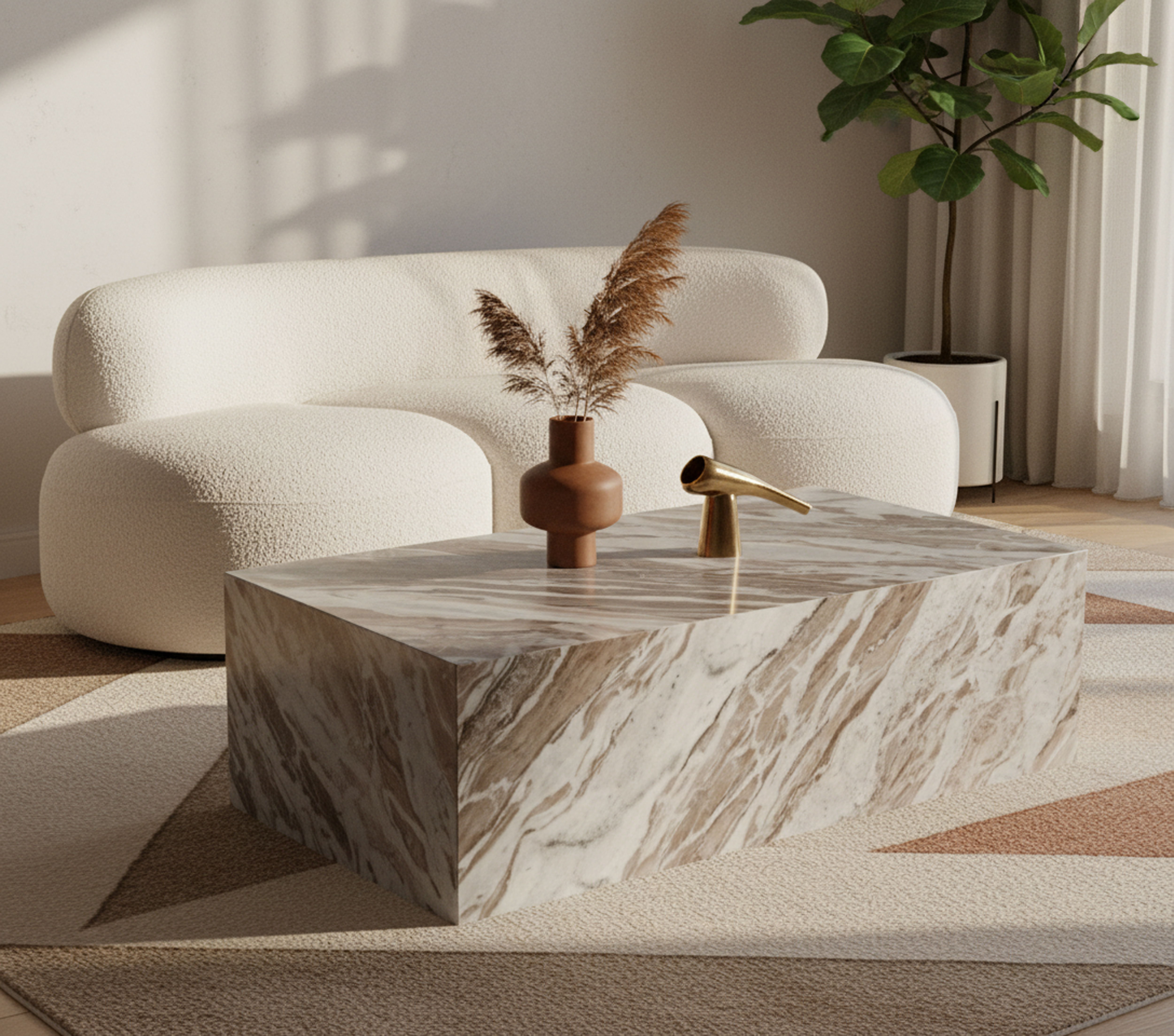 Bolzano - Marble Coffee Table - Brown