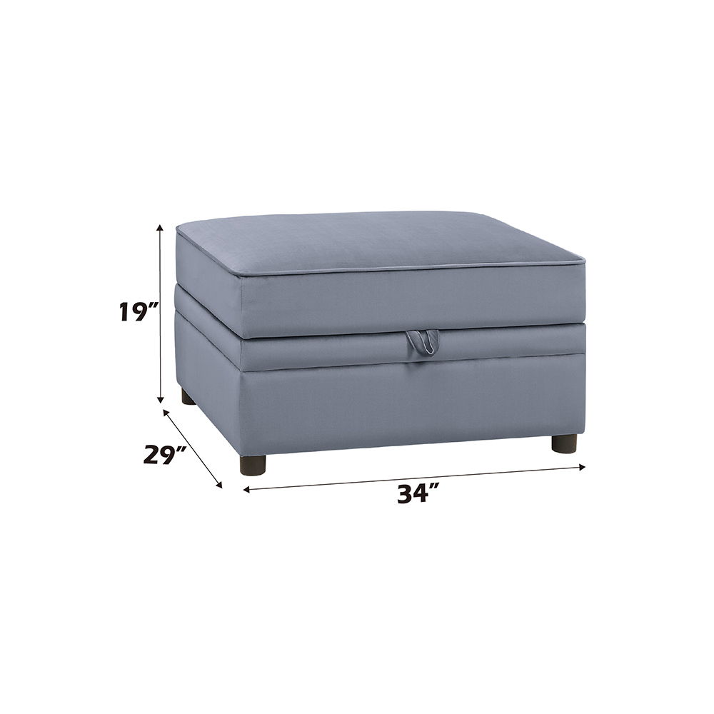 Bois II - Ottoman With Storage - Gray Velvet, gray, view 5