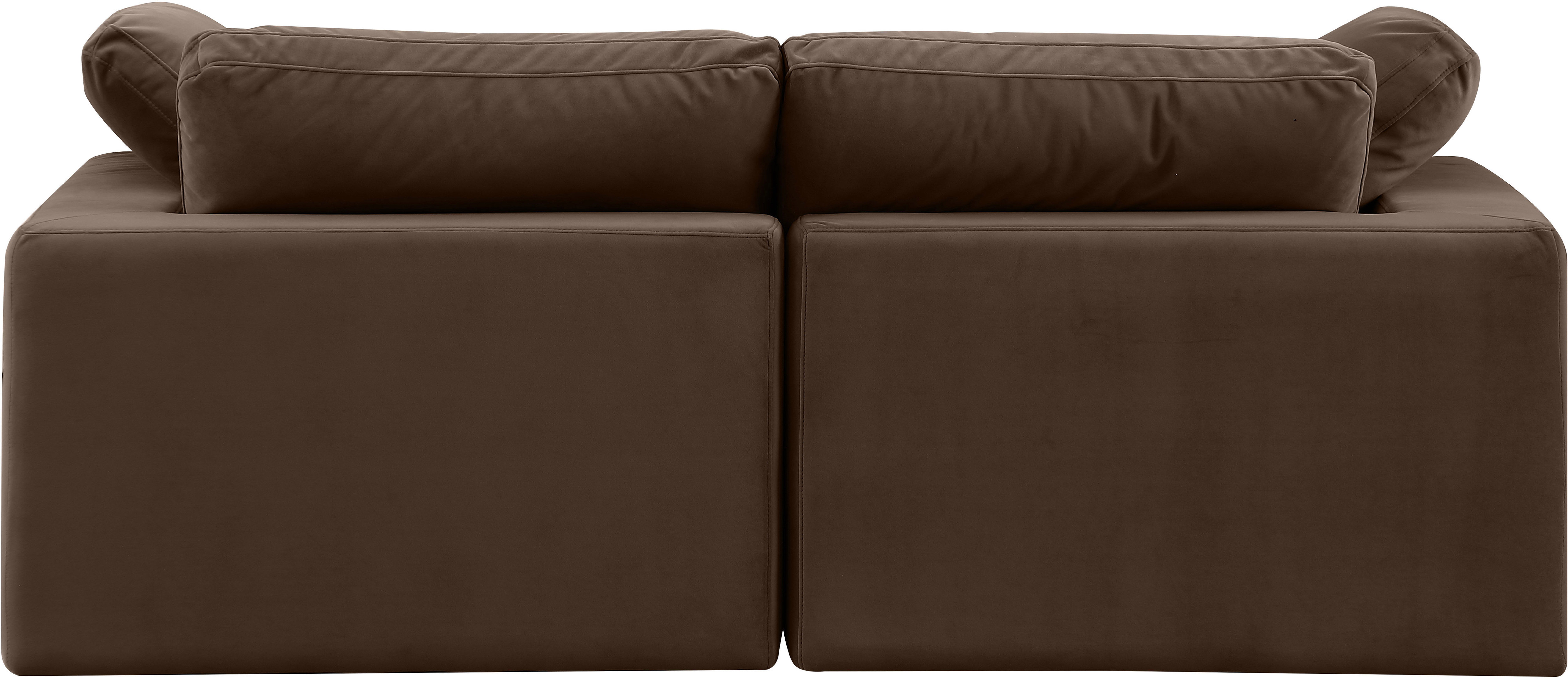 Comfy - Velvet Modular Sofa 2 Pieces - Brown
