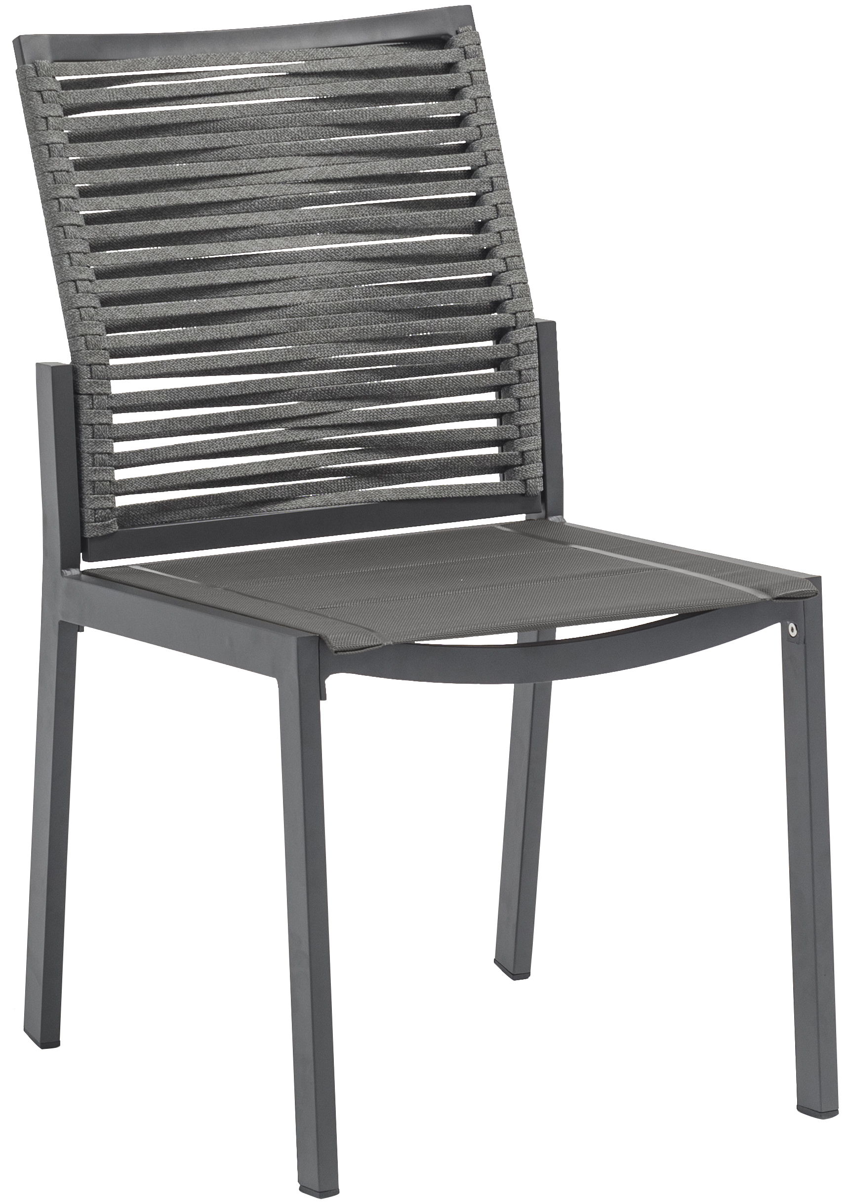 Maldives - Rope Outdoor Patio Dining Side Chair (Set of 2) - Gray